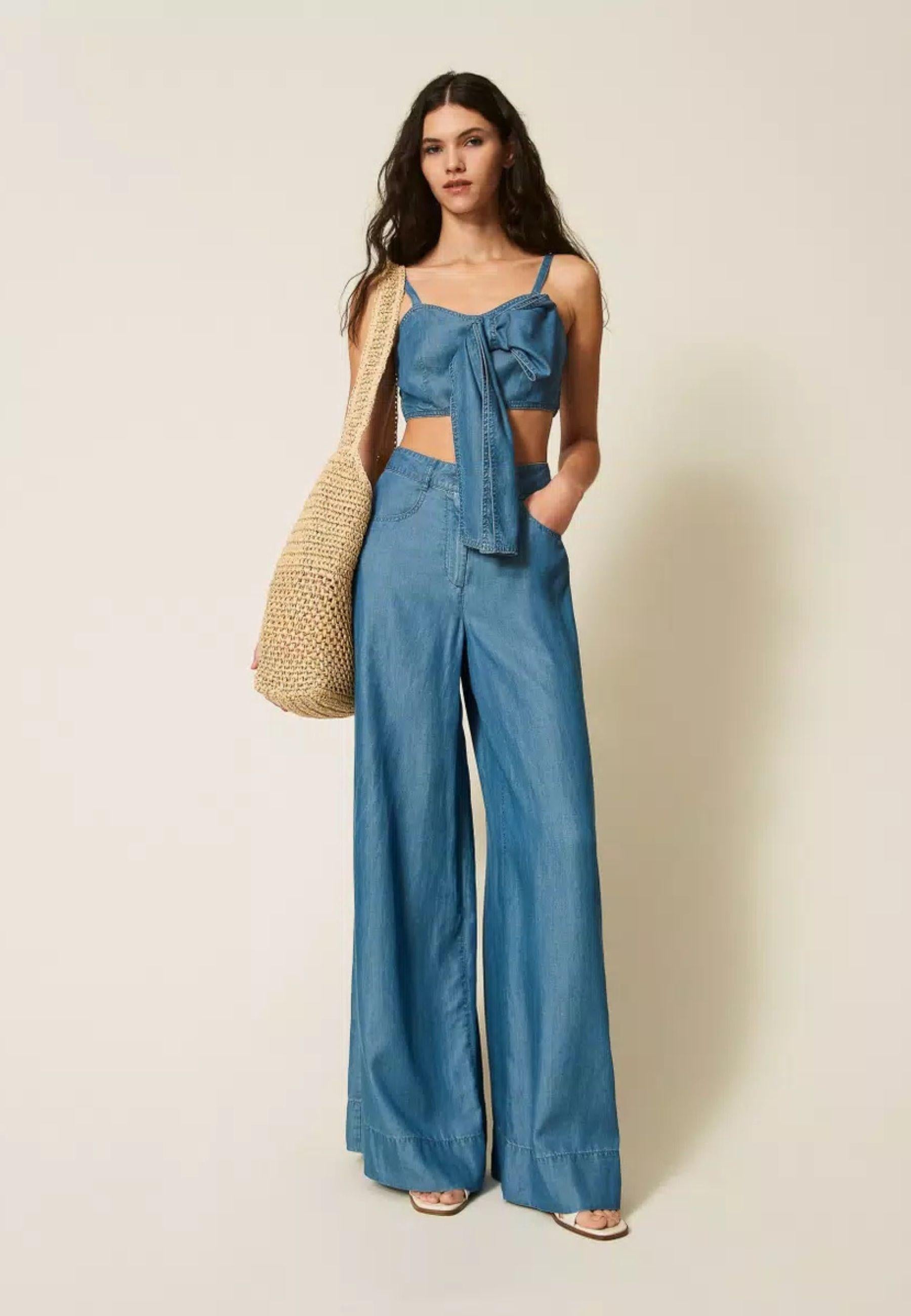 Pantaloni palazzo in denim TENCEL™ - Actitude 
