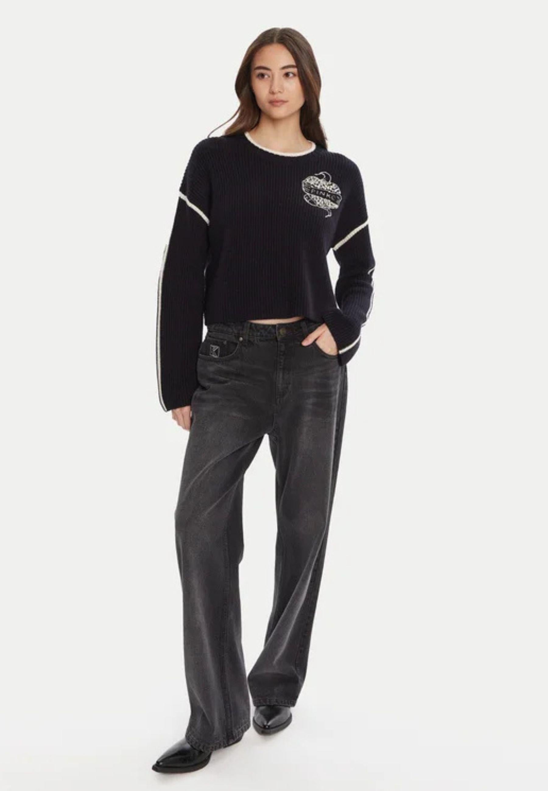 Maglione Pinko in Lana con Logo Ricamato 