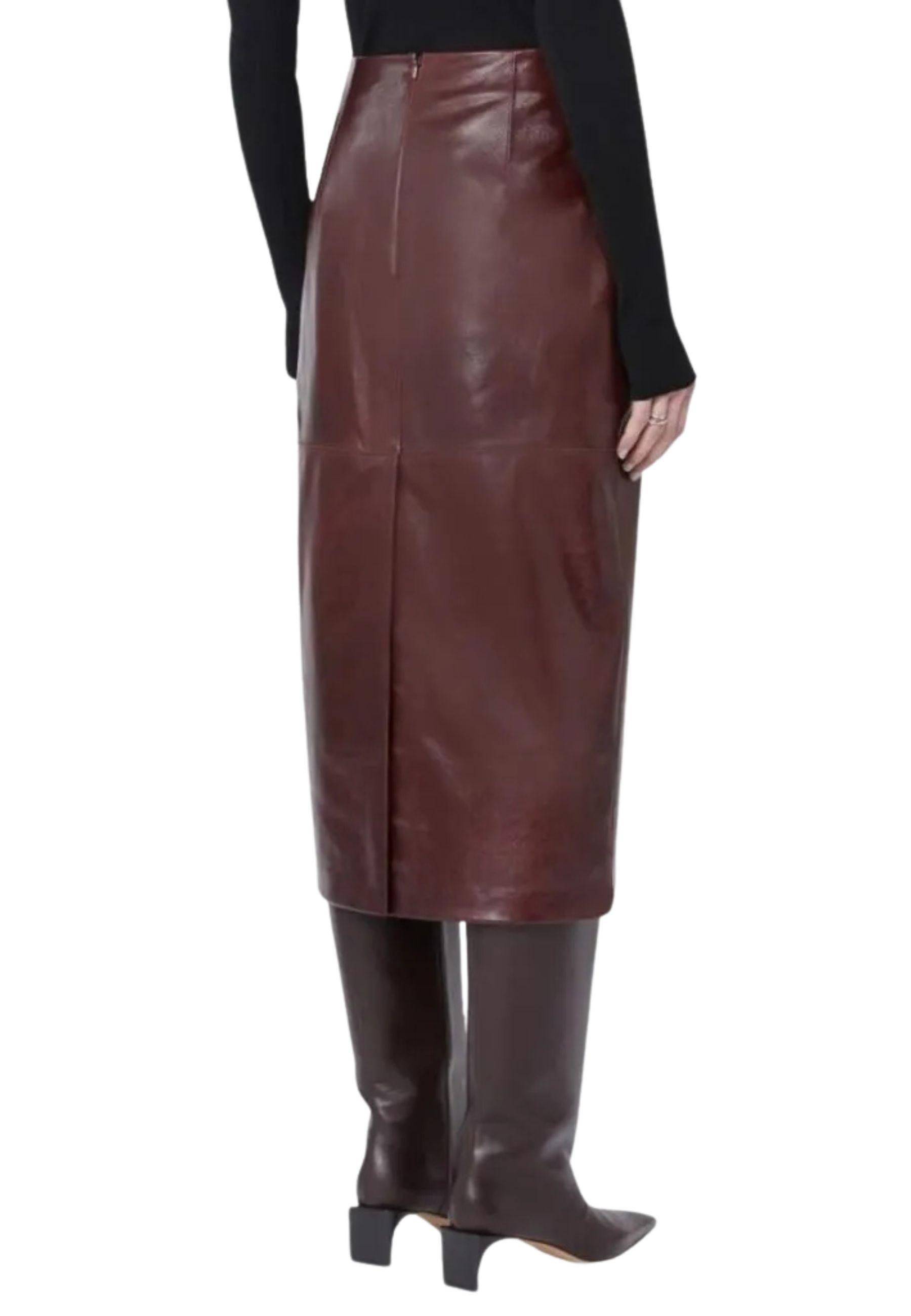 Sportmax Gonna longuette AFA in pelle d'agnello 