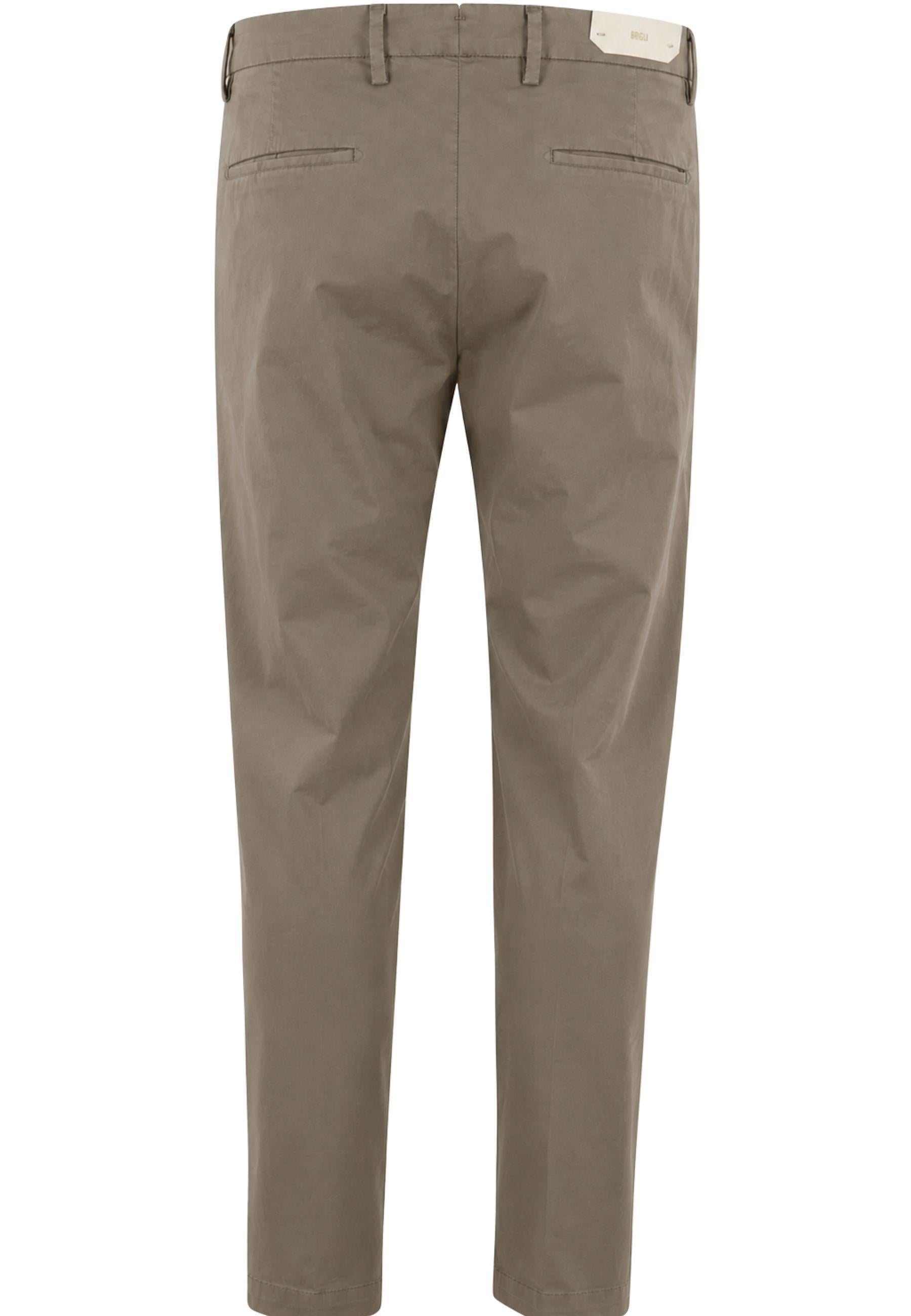 Pantalone Tiberio Briglia in cotone stretch colore fango 