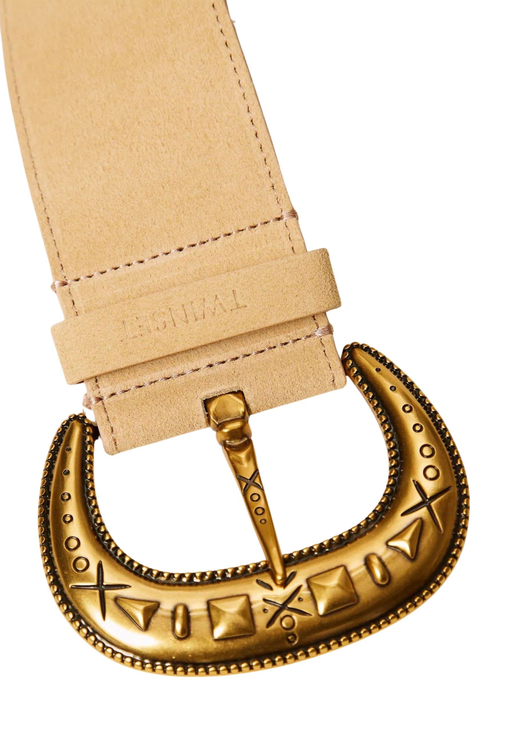 Cintura in suede con maxi fibbia 