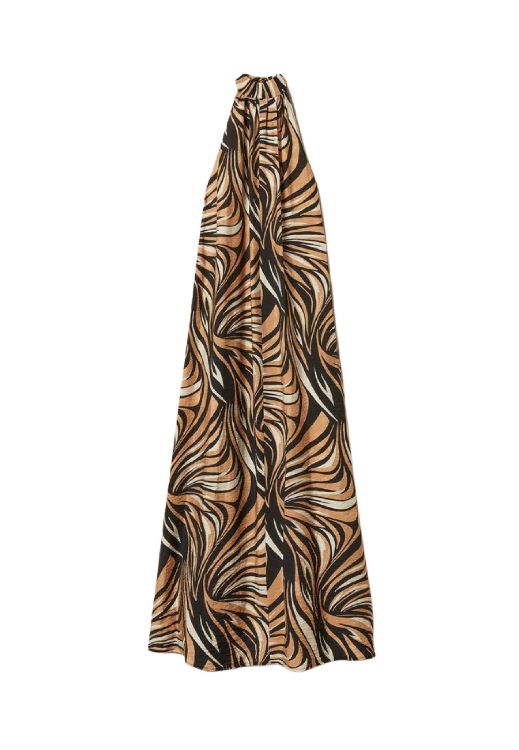Abito lungo Twinset con stampa grafica effetto zebra 