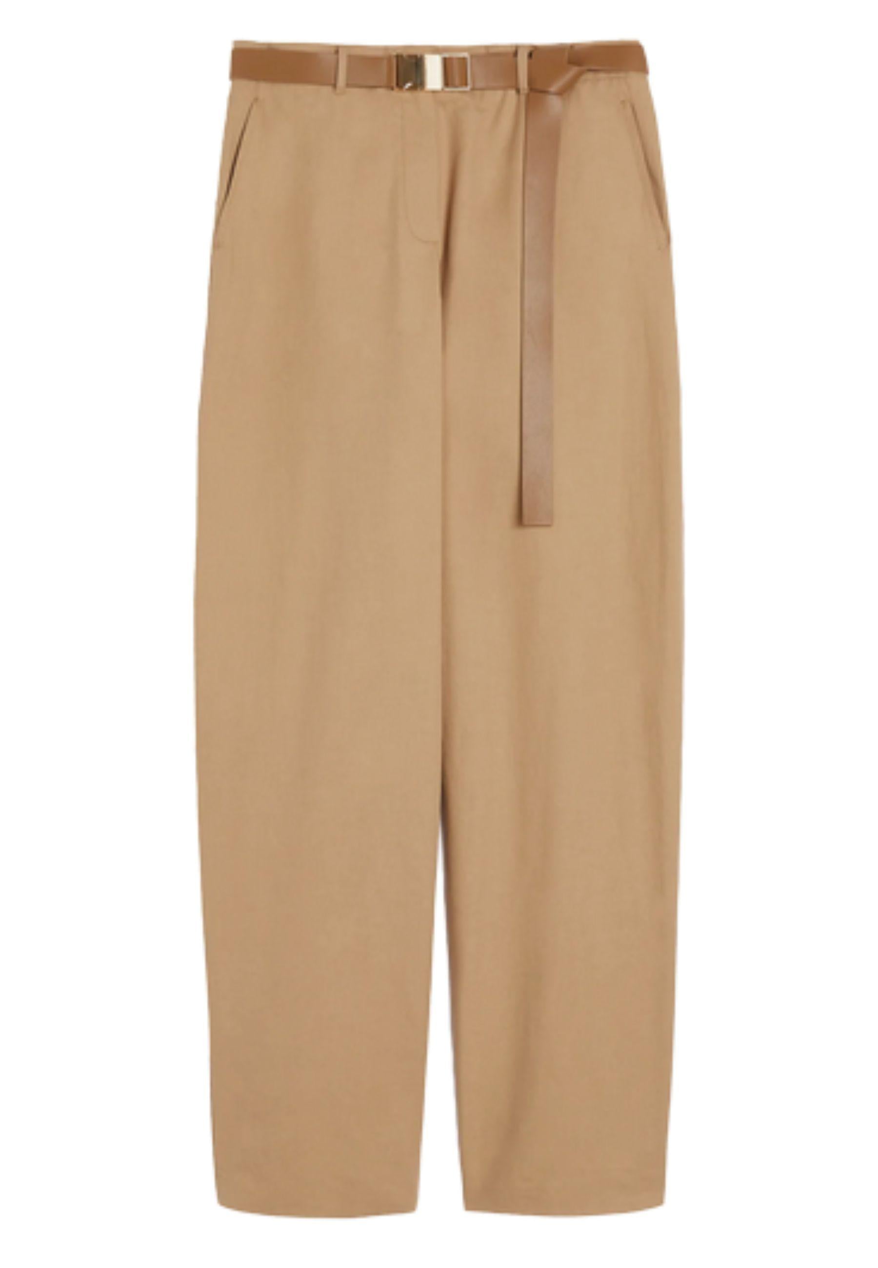 Max Mara Studio - Pantalone BLEU in cotone colore cammello 