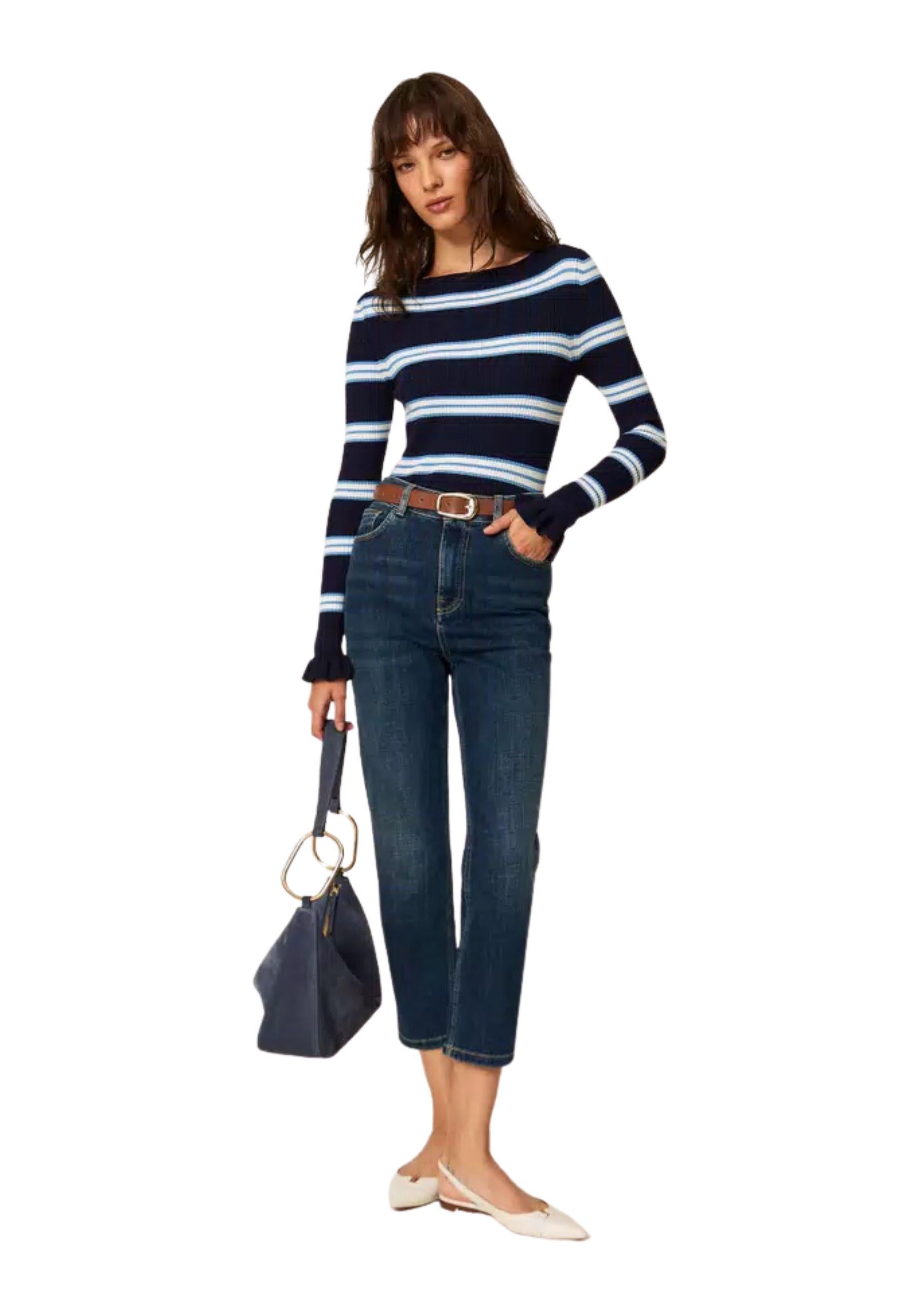 Jeans cropped cinque tasche 