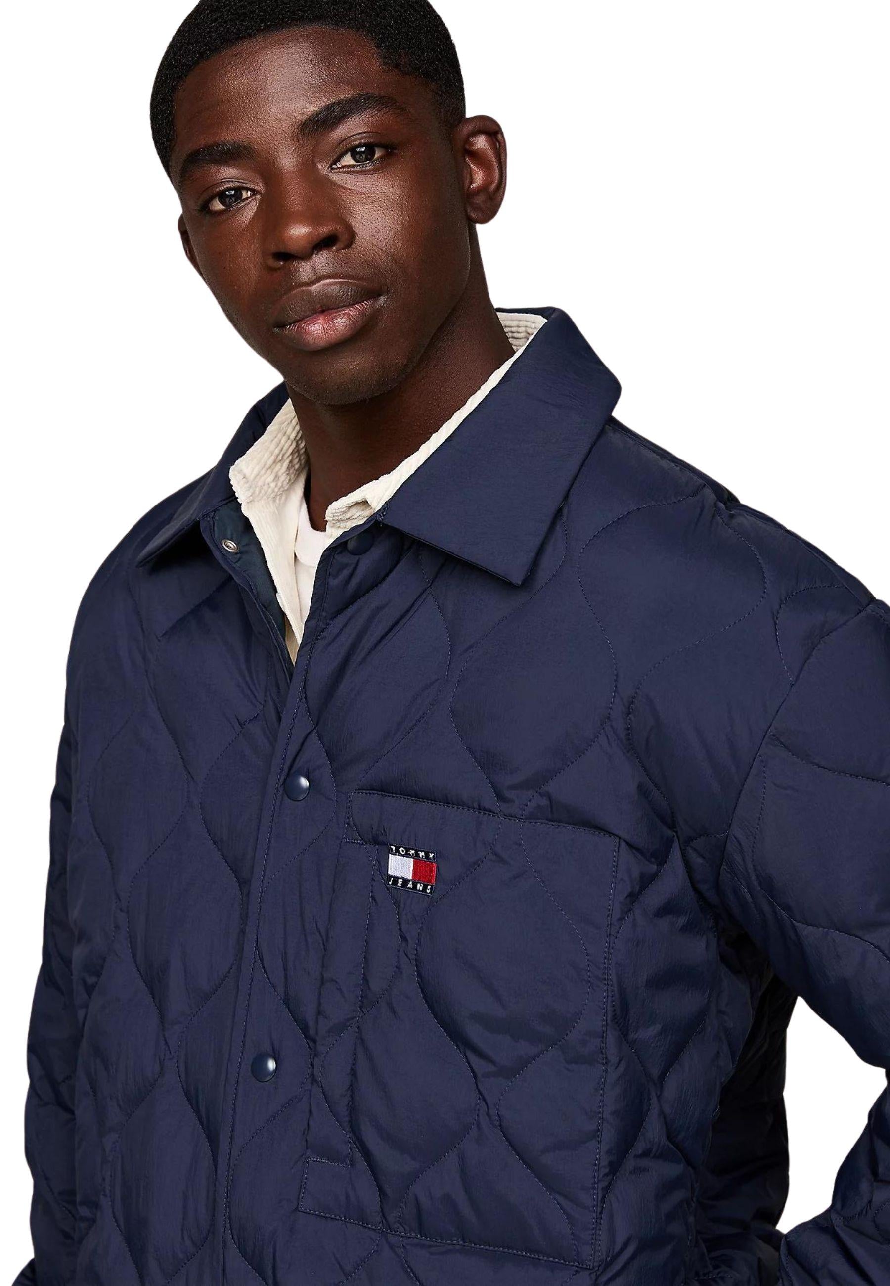 Giacca camicia casual fit imbottita in piuma 