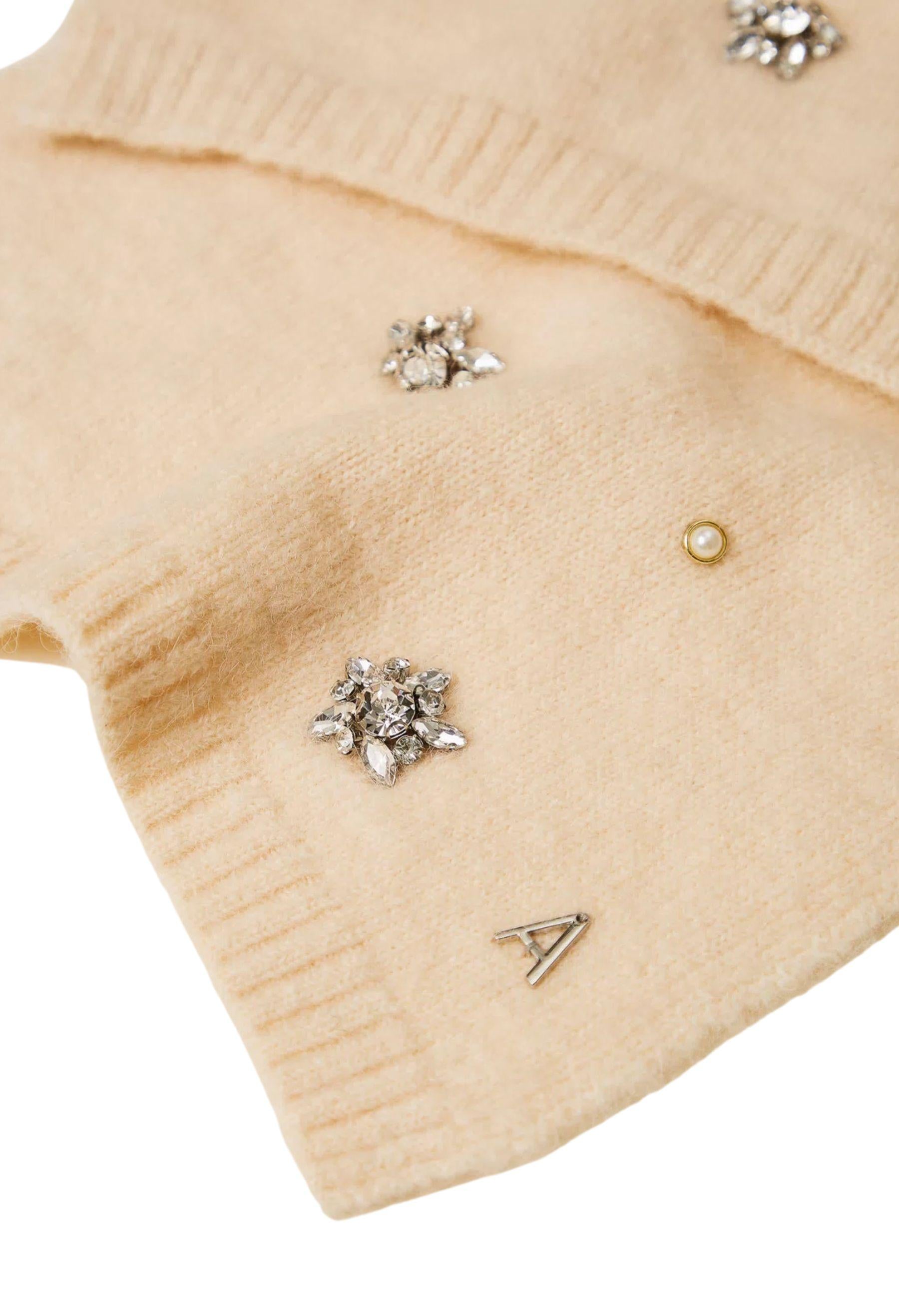 Sciarpa Actitude in Misto Alpaca con Strass e Perle 
