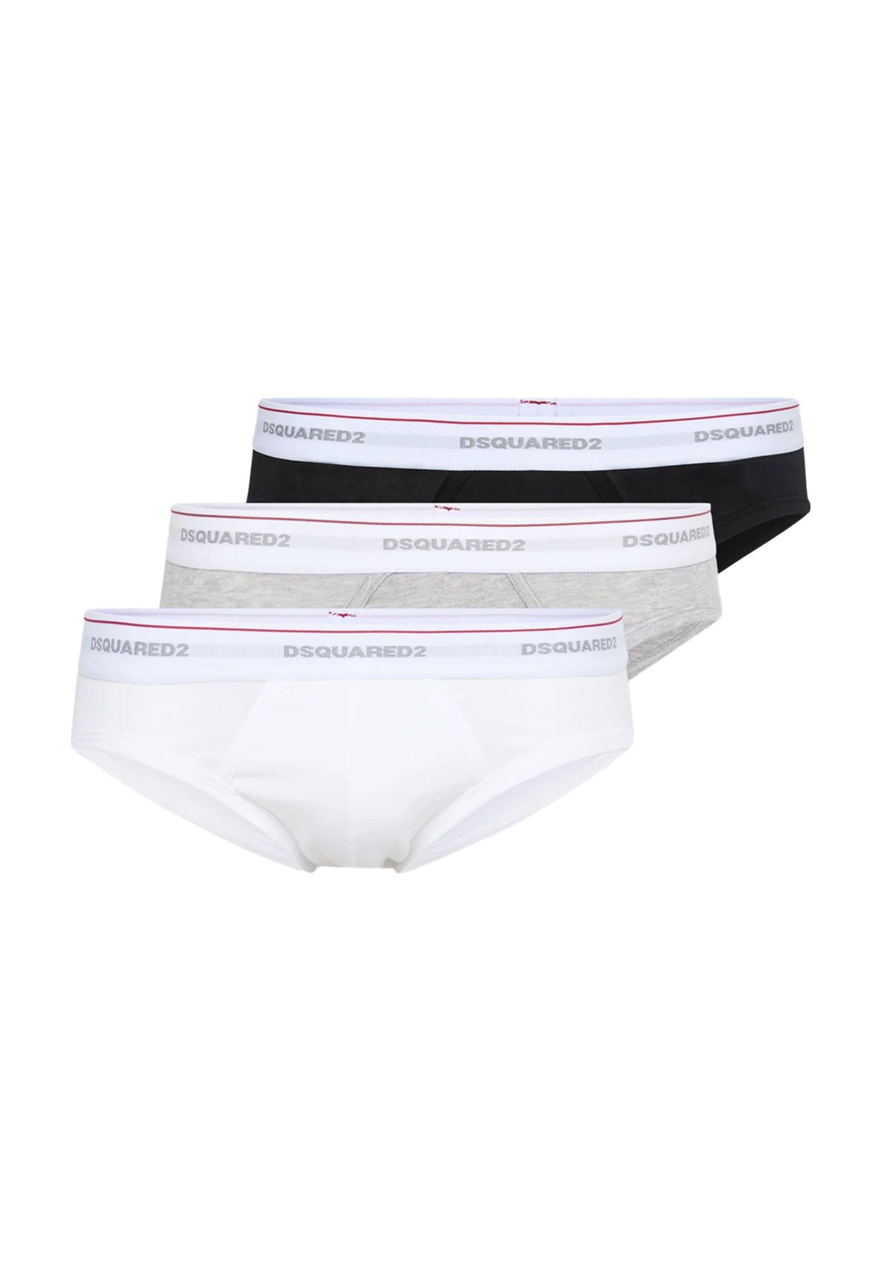 Set 3 Slip Uomo Bianco, Nero e Grigio 