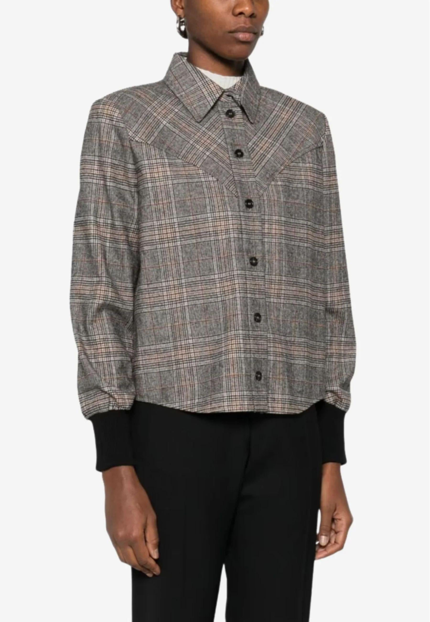 Camicia Pinko a quadri in misto lana 