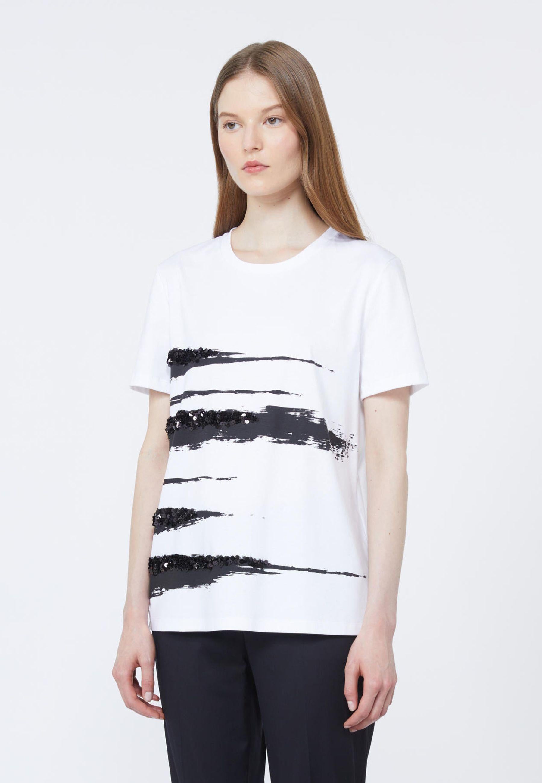 Max Mara Studio - T-shirt in puro cotone con stampa 