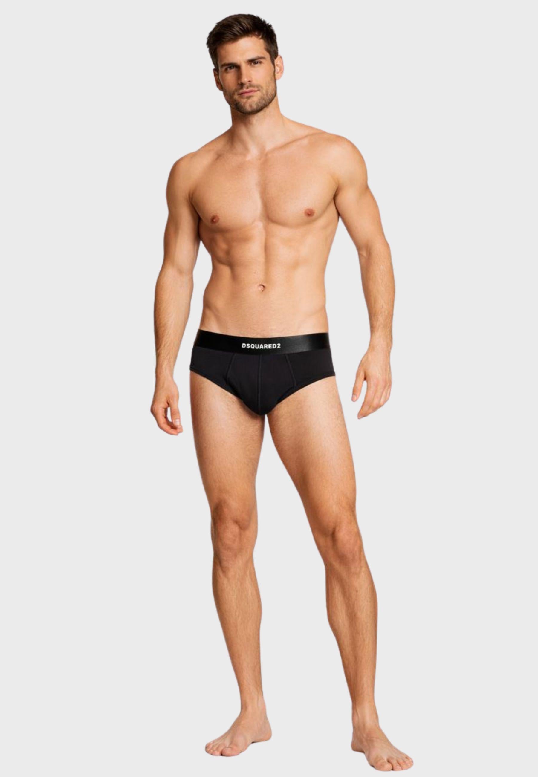Slip Uomo Logo Waistband Nero 