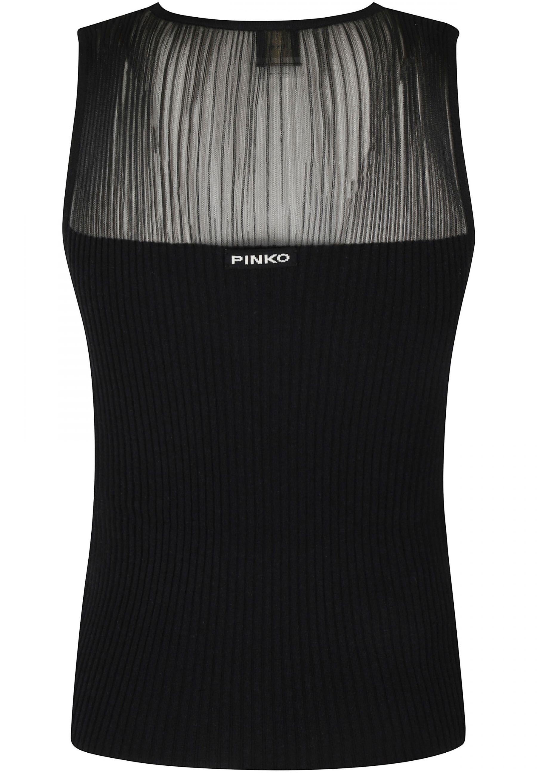 Top in lana SHISPARE con inserti trasparenti 