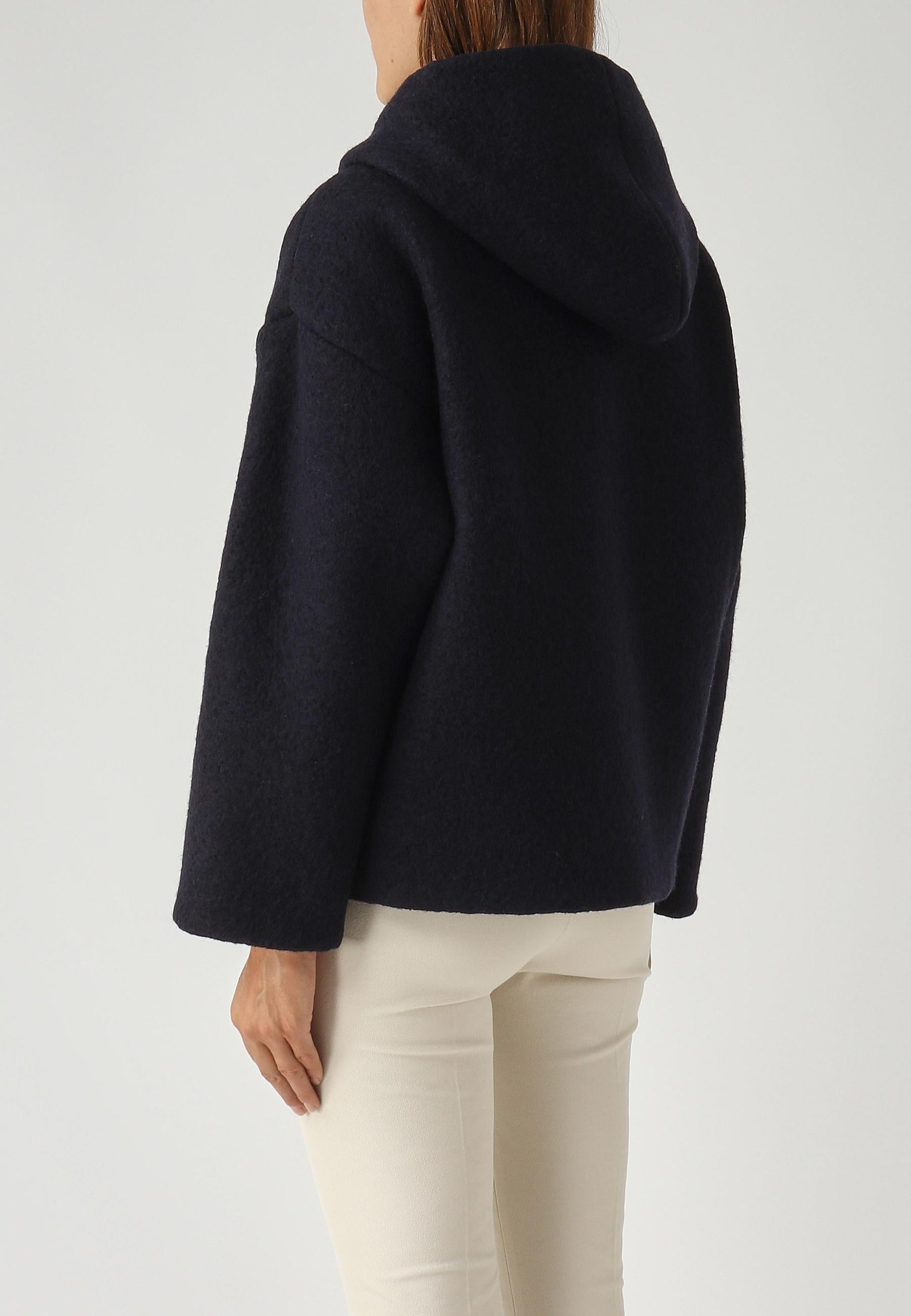 Max Mara Studio Giacca Fune in misto lana con cappuccio 