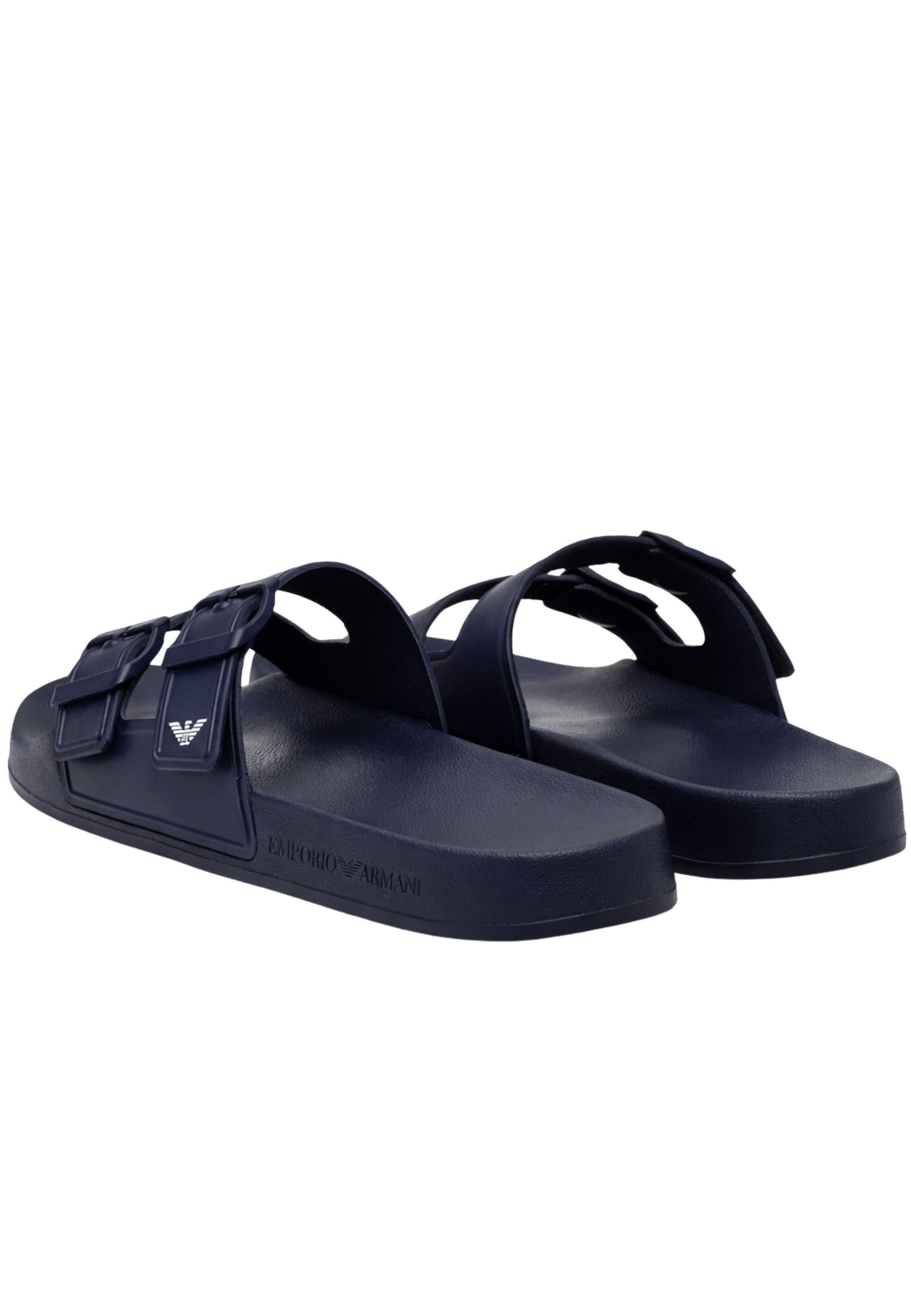 Emporio Armani ? Sandali slide doppia fascia con fibbie 