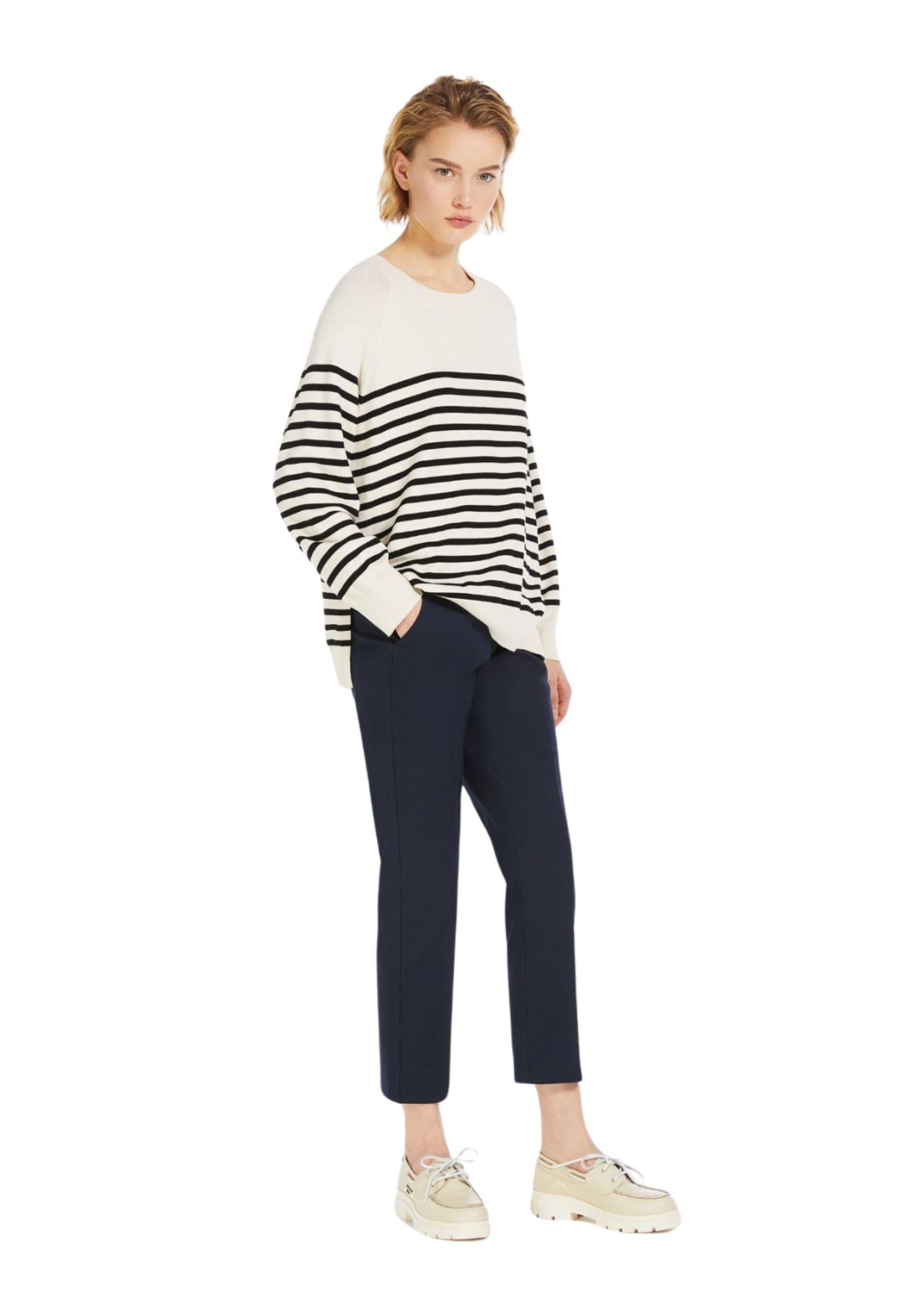 Pantalone a sigaretta in cotone stretch 
