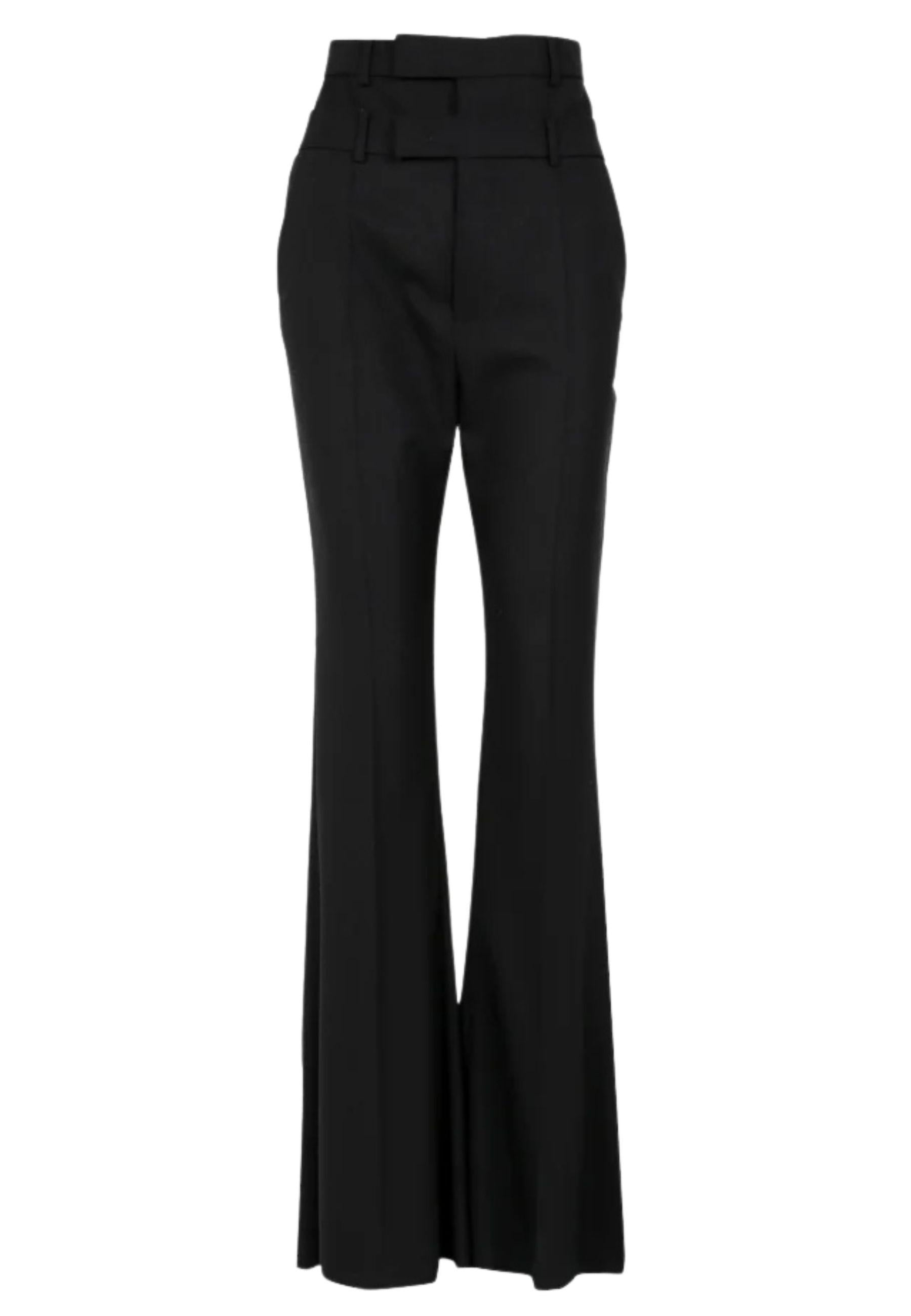 Sportmax - Pantaloni sartoriali "Lince" in lana vergine nera 
