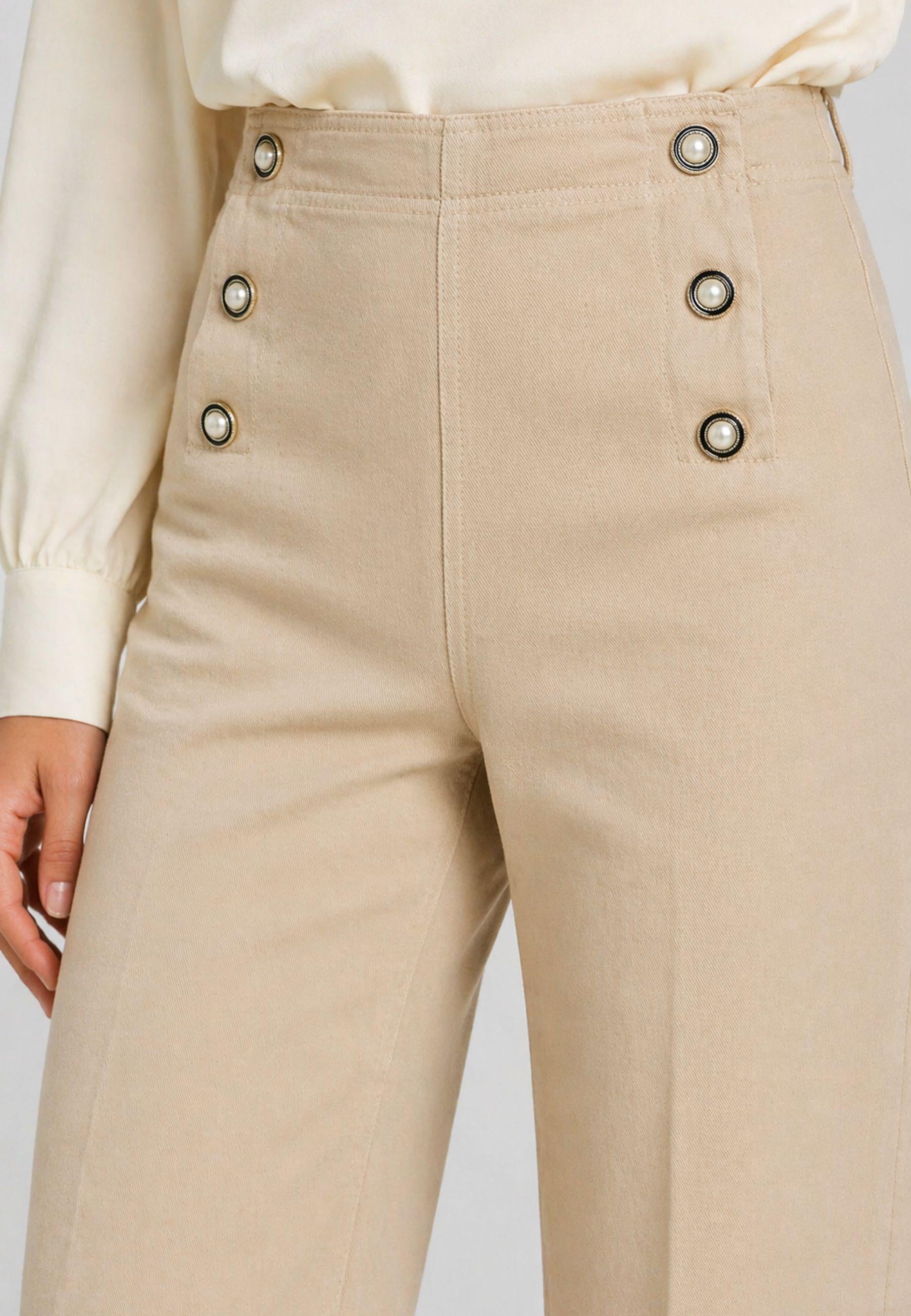 Pantalone wide leg in cotone 