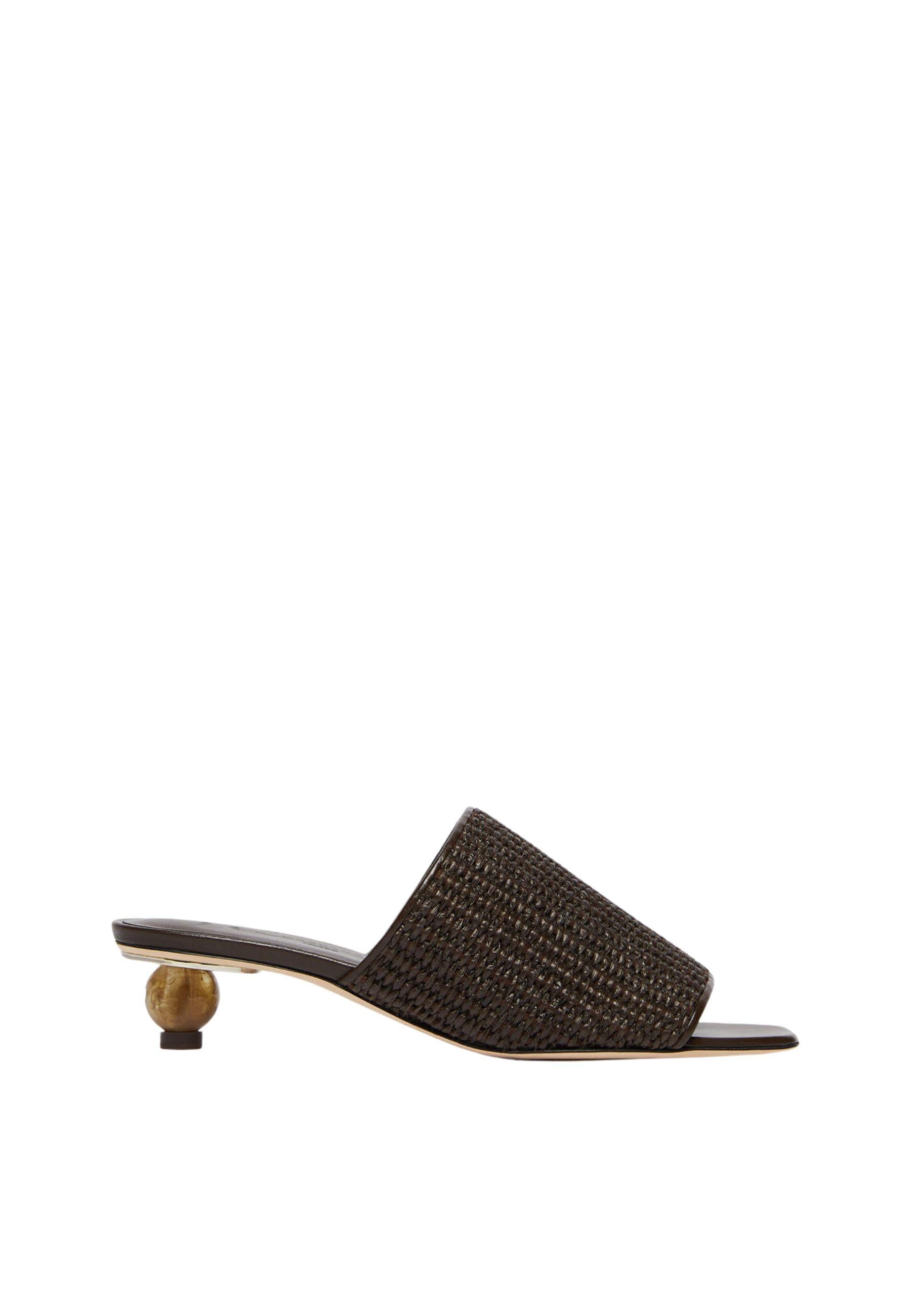 Weekend Max Mara - Sandalo mule effetto rafia con tacco boule 
