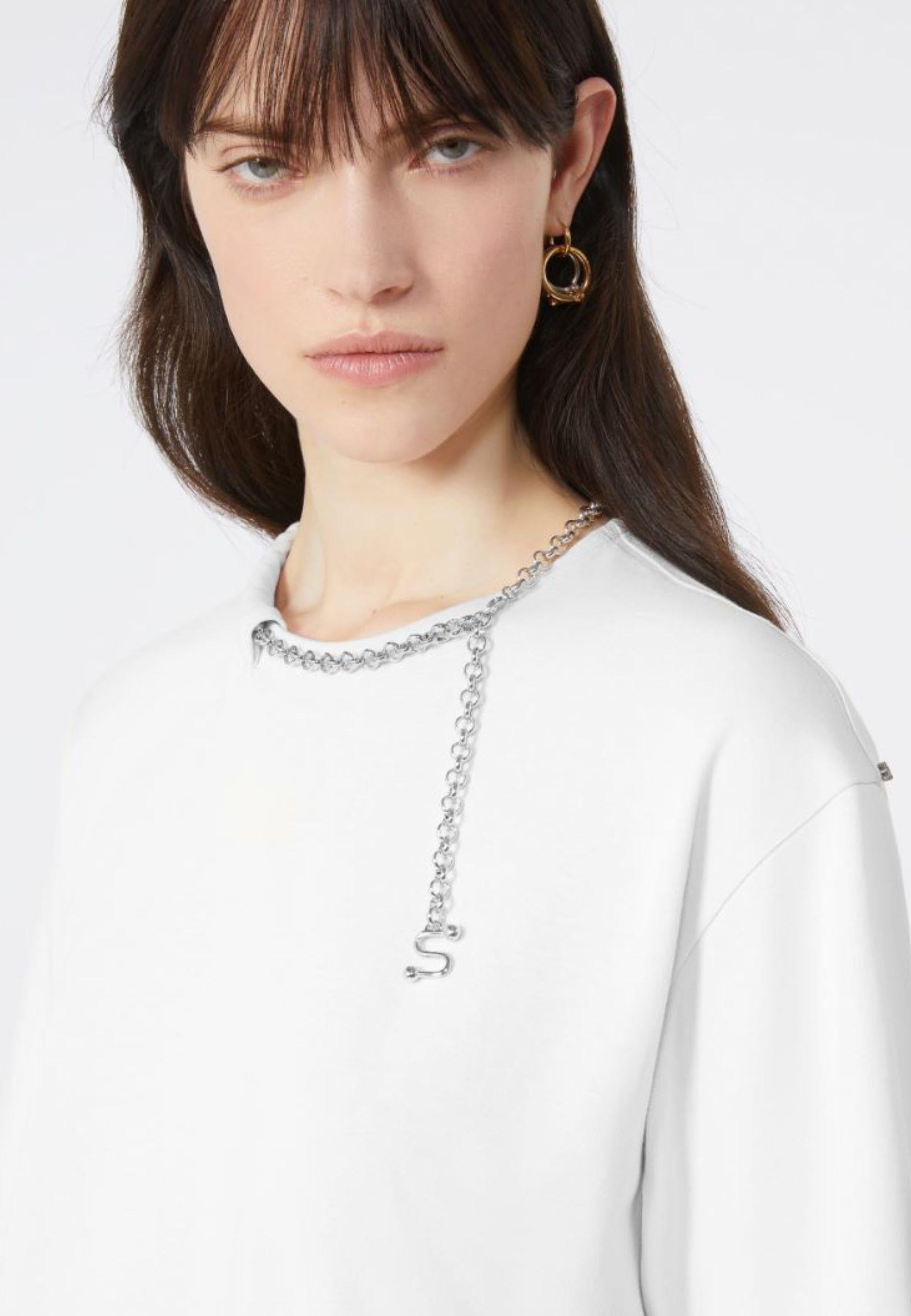 Sportmax - T-shirt "Oblato" con catena decorativa 