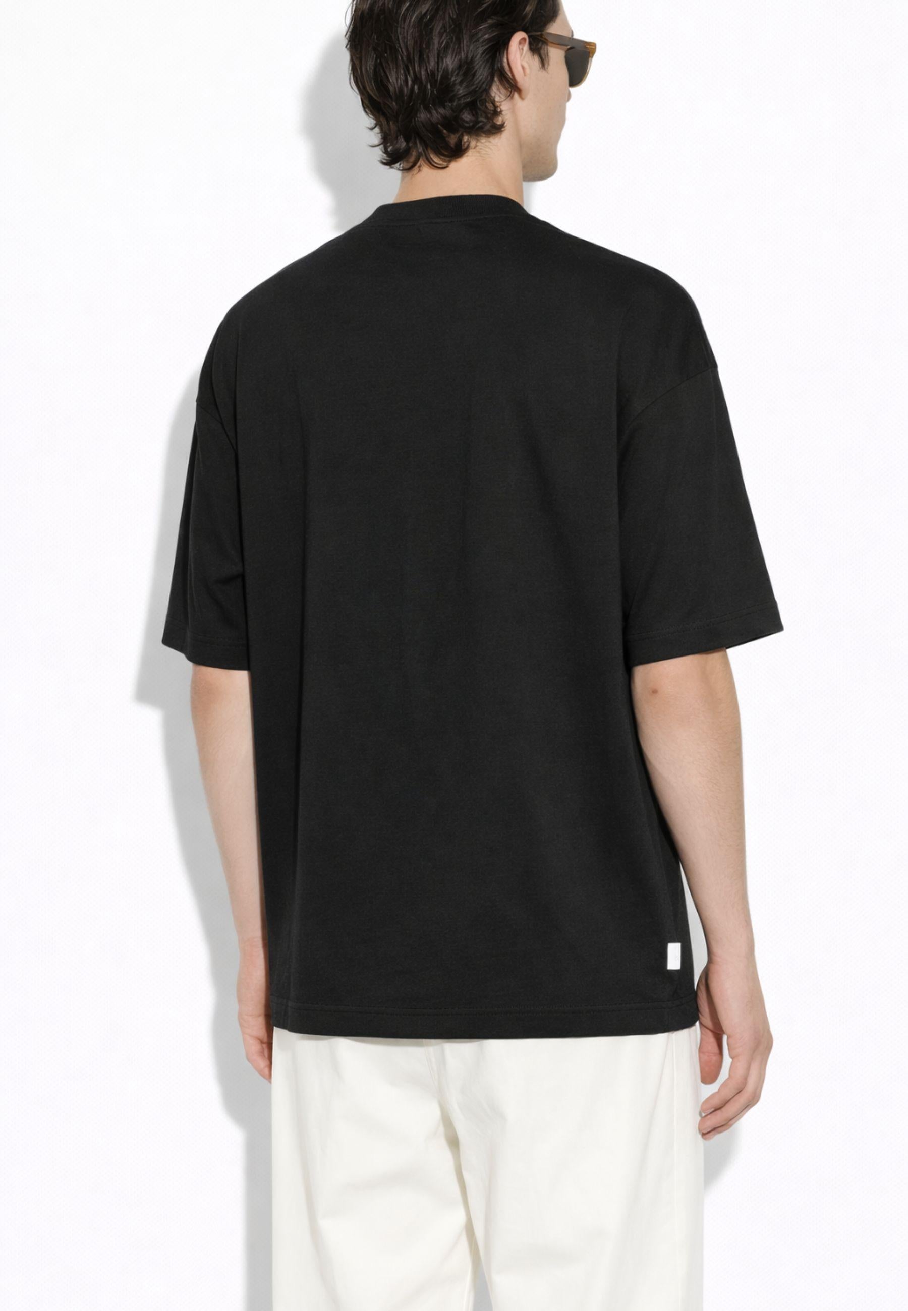 Paolo Pecora - T-shirt oversize nera in cotone 