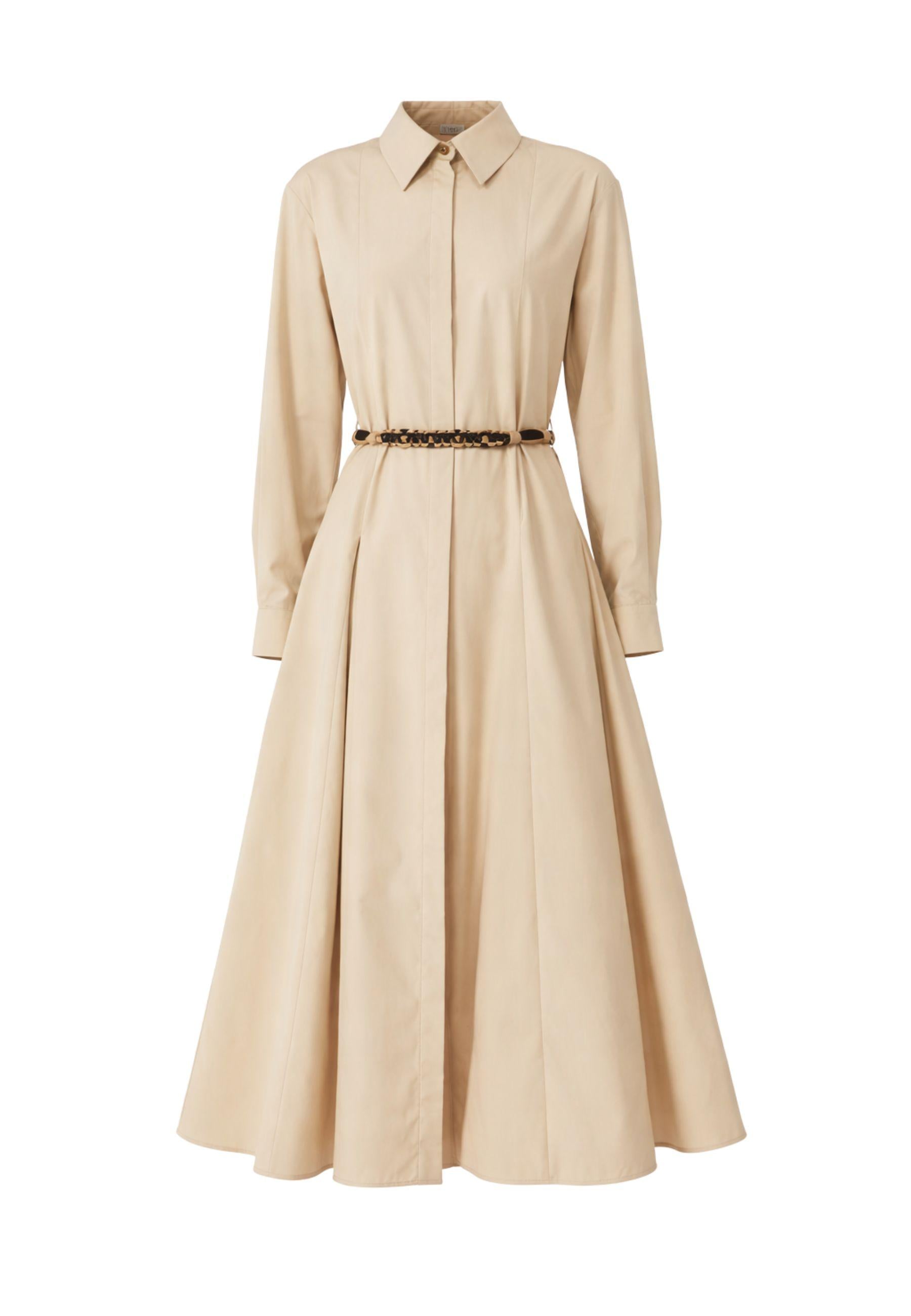 MAX MARA STUDIO - Abito chemisier lungo in popeline di cotone 