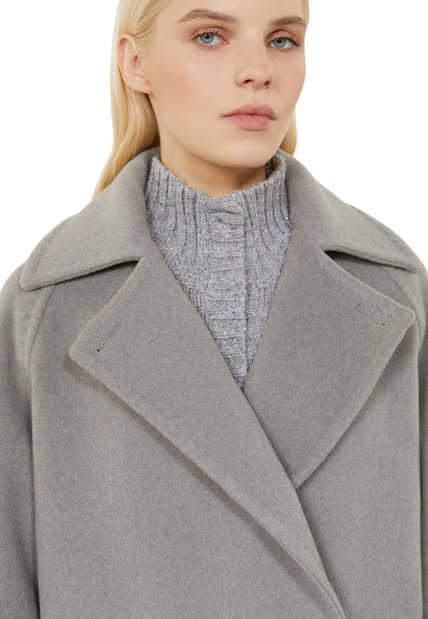Cappotto corto doppiopetto Max Mara in lana vergine - grigio 