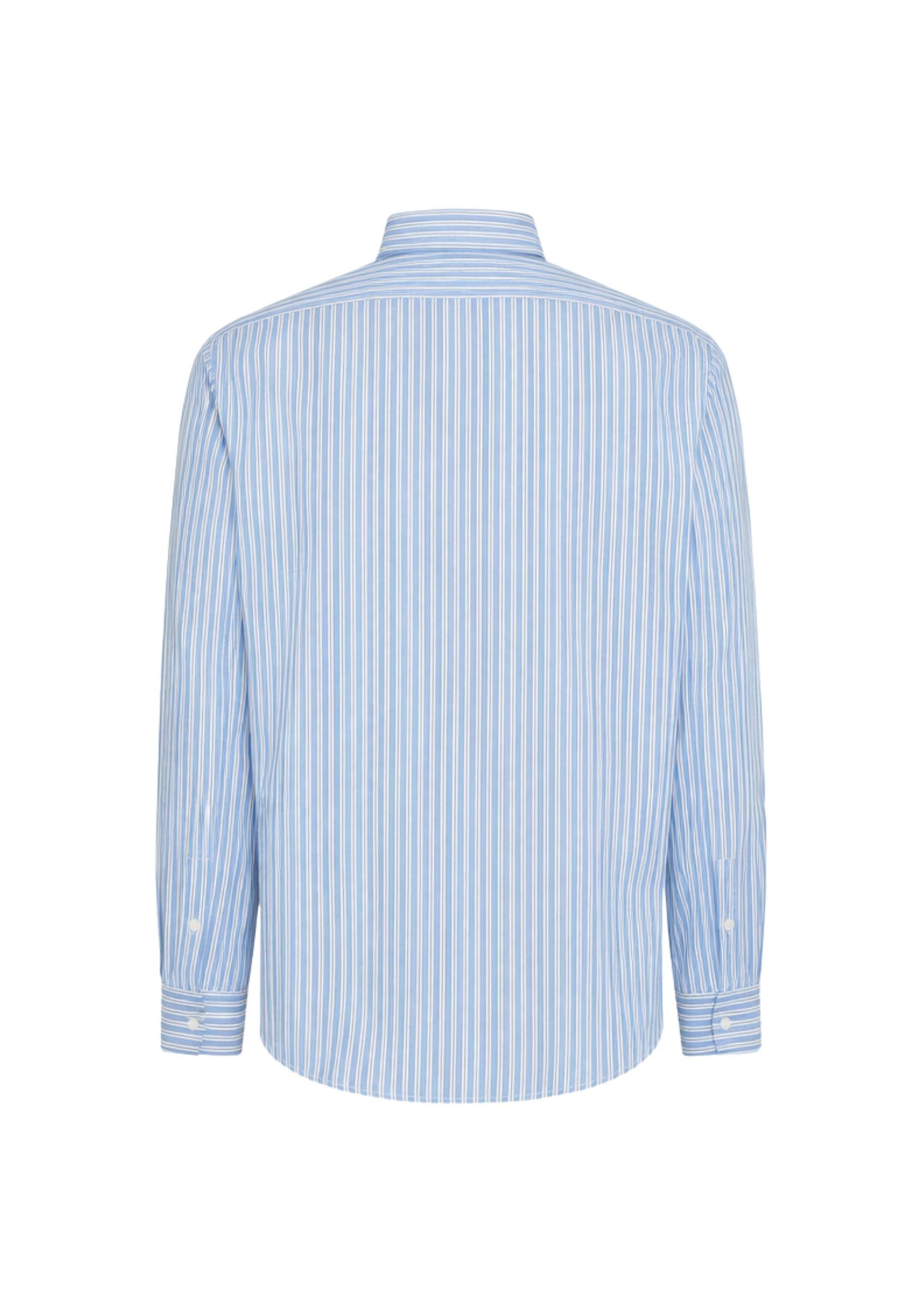 Camicia in lino a righe azzurro/bianco 