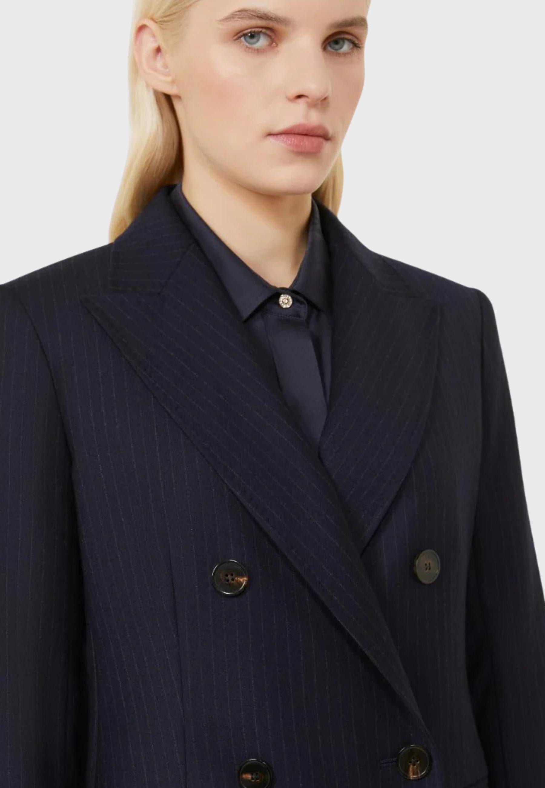 Max Mara Studio Giacca Donna Pucci in flanella di lana stretch gessata 