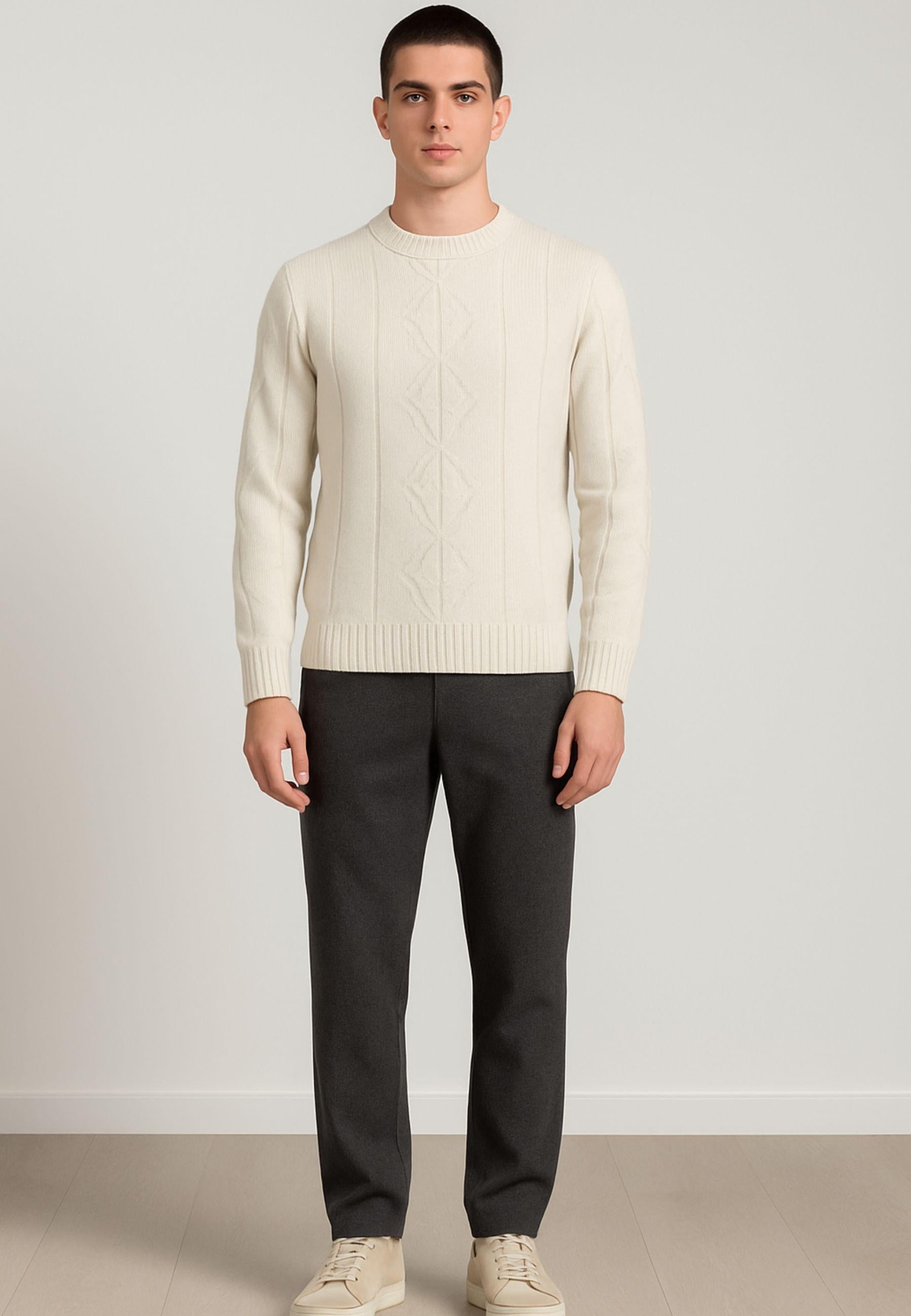 Maglione girocollo Cruciani in misto lana e cashmere 