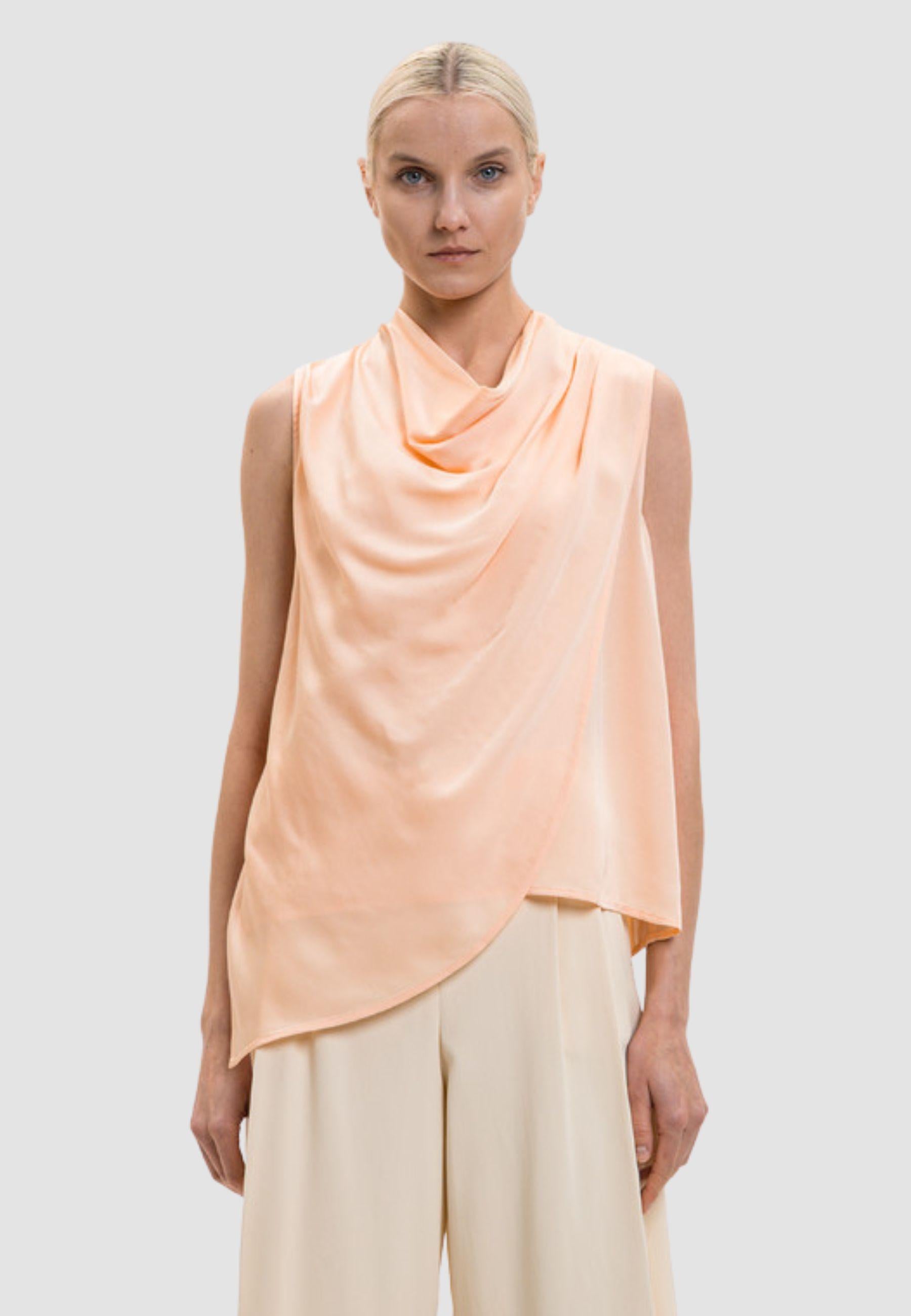 Top drappeggiato in viscosa<BR/> 