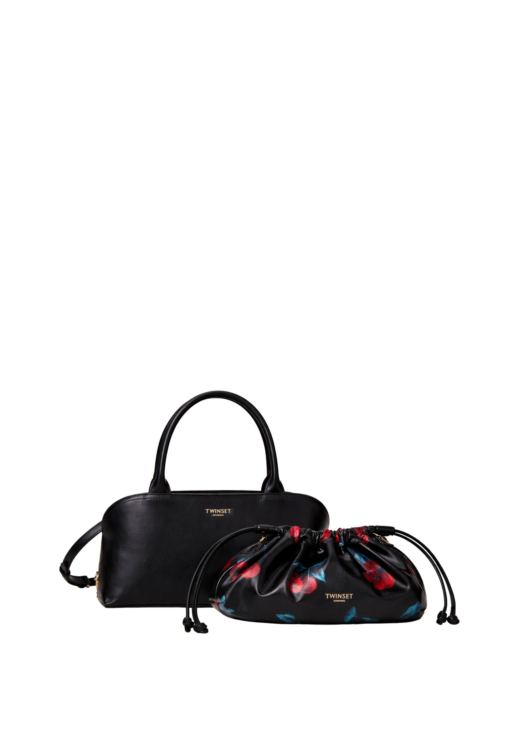 Borsa bauletto con pochette stampata 