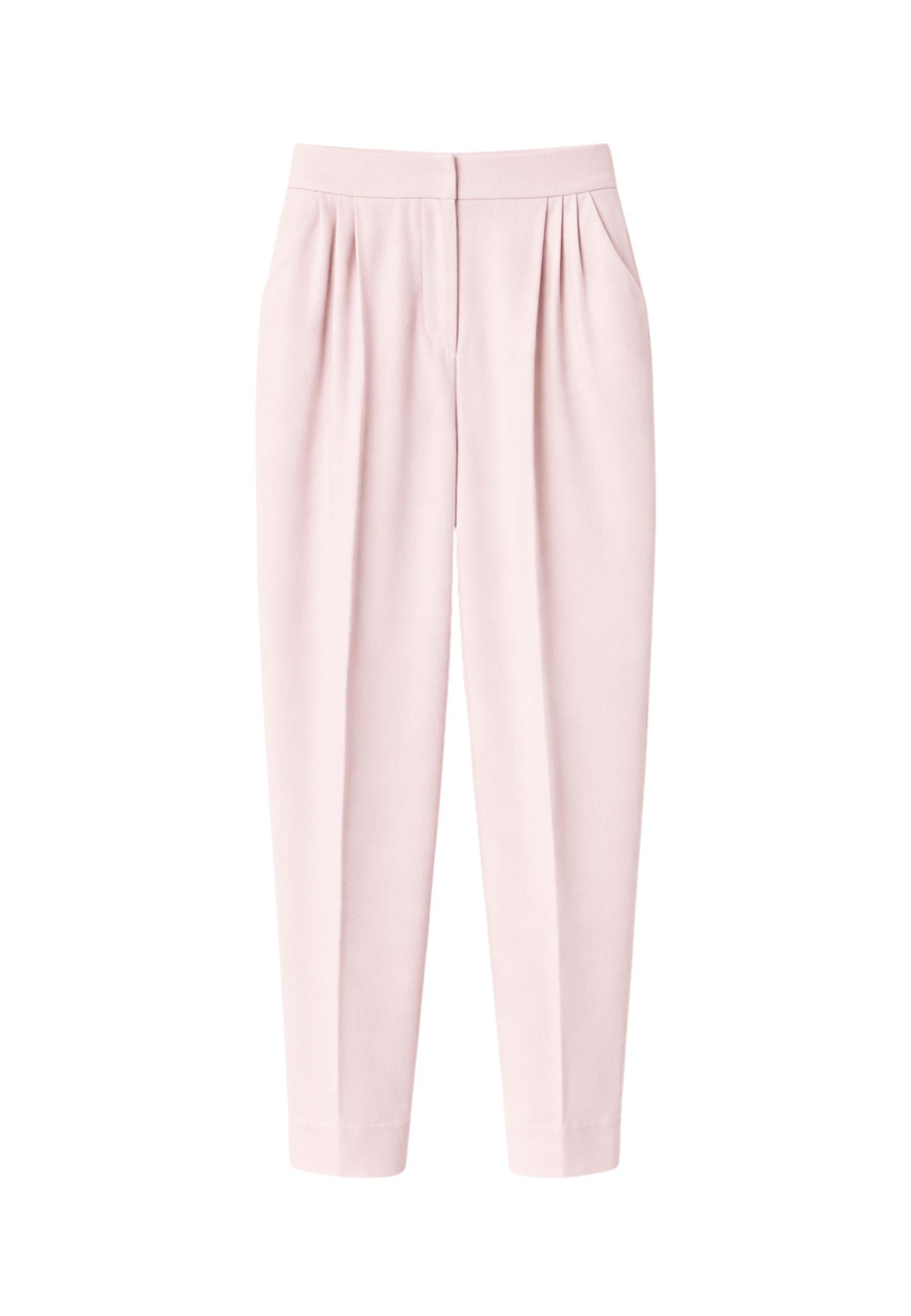 Pantaloni cropped in fresco di misto lana 