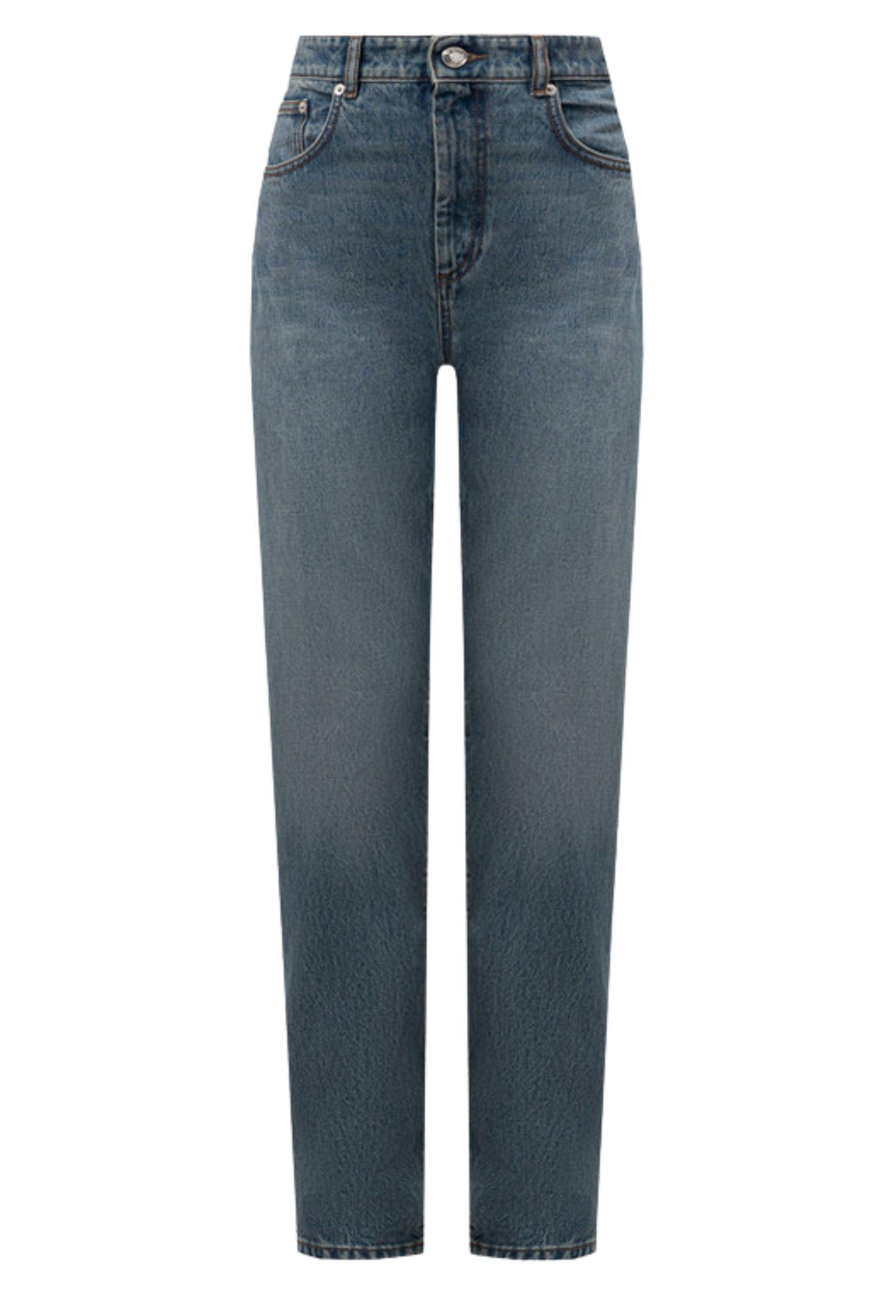 Sportmax - Jeans "Tasso" in Denim di Cotone con Effetto Invecchiato 