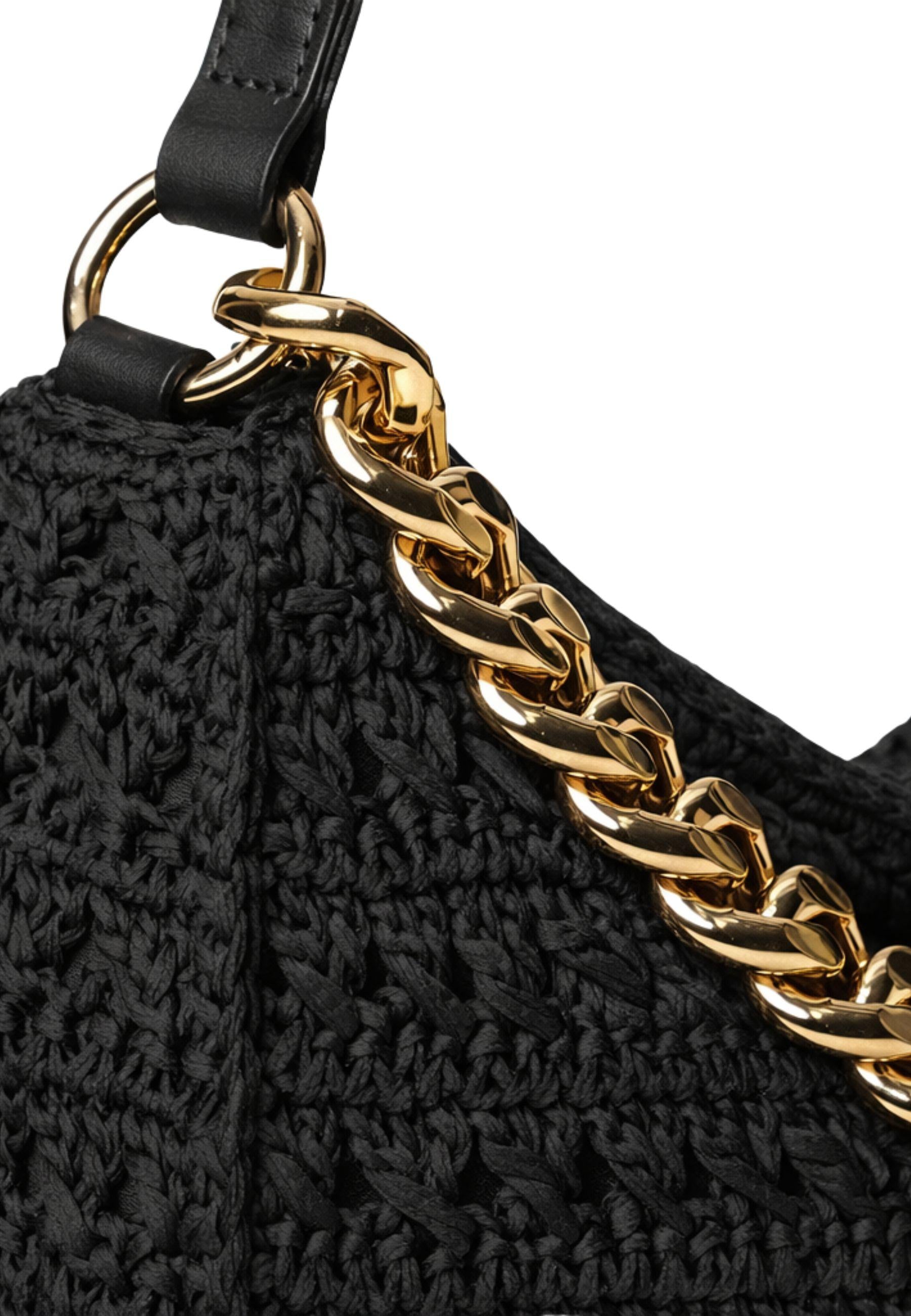 Borsa Hobo "Liliane" Grande in Rafia Crochet 