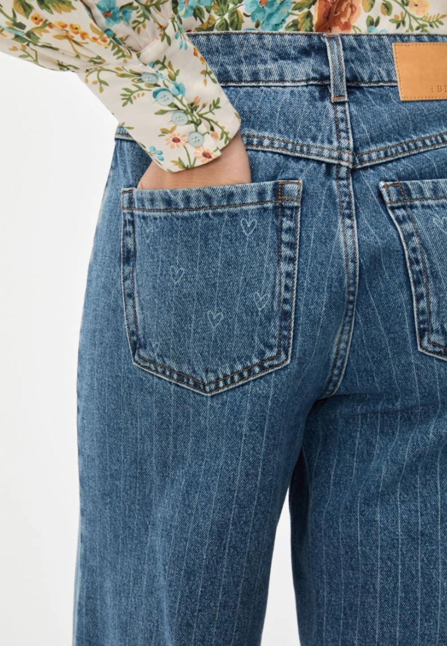 iBlues - Jeans wide leg in denim con motivo rigato 