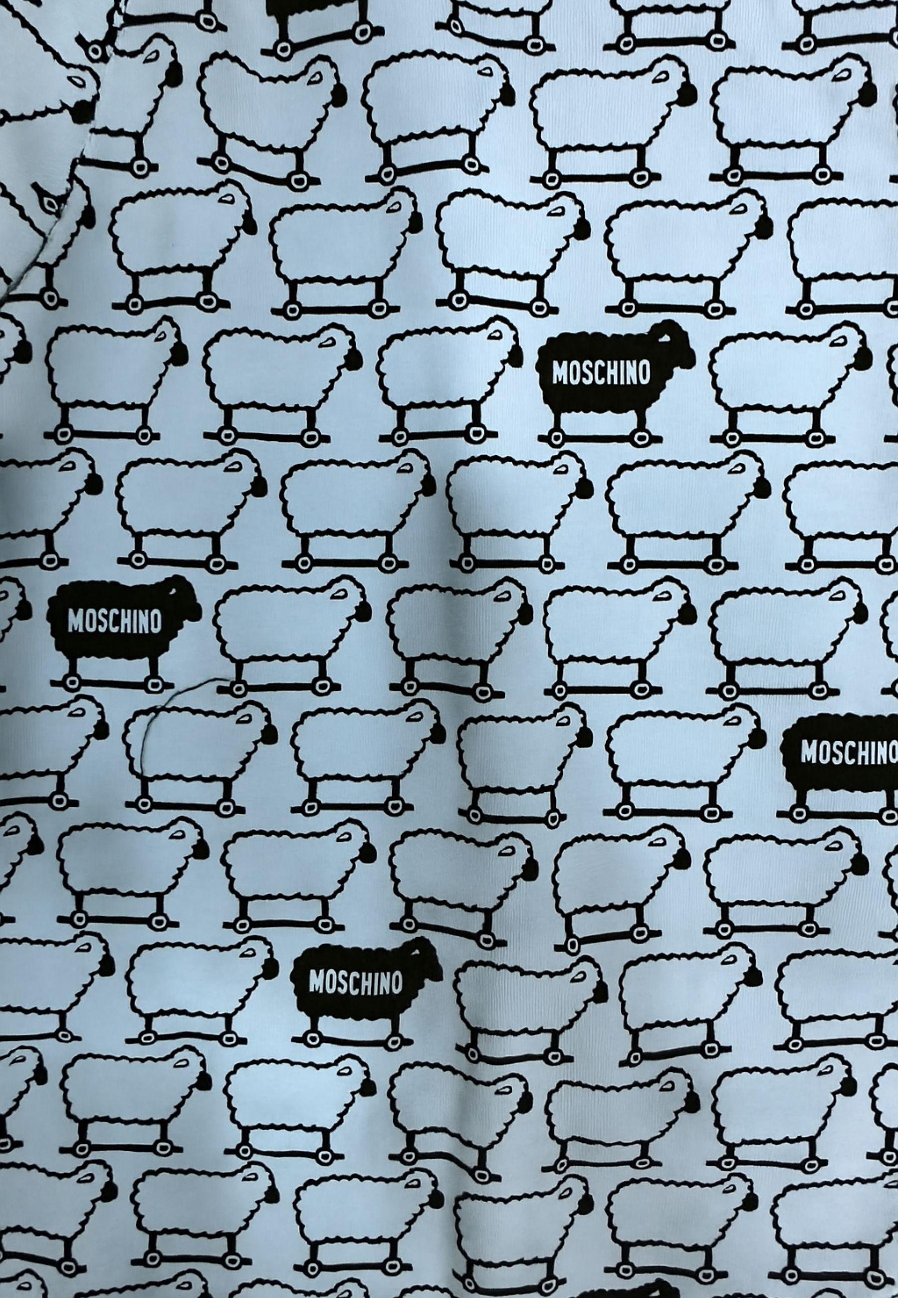 Pigiama lungo in jersey stretch con stampa "Sheeps Print" - Moschino Underwear 