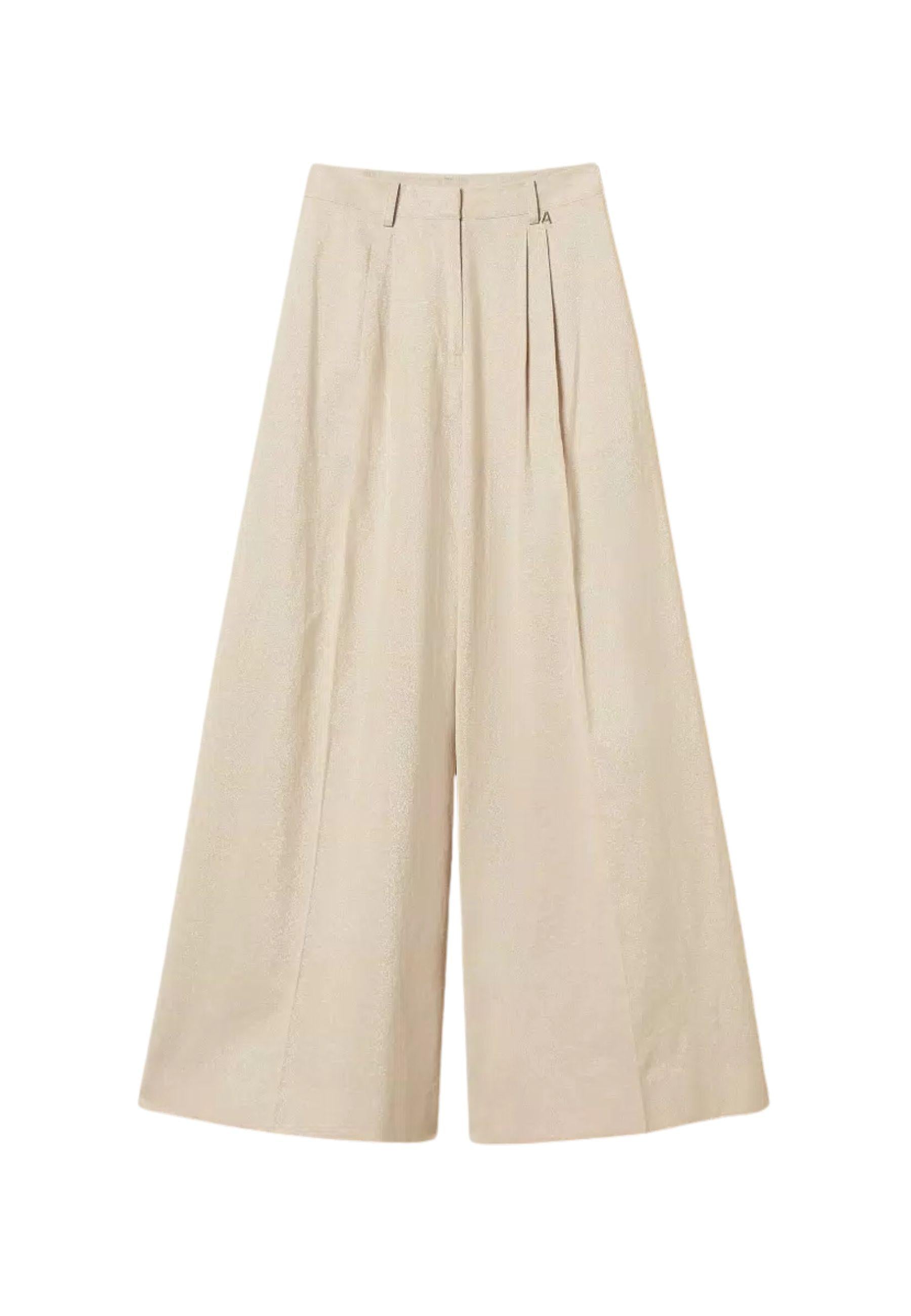 Pantaloni Actitude in Misto Cotone e Lino con Lurex Donna 