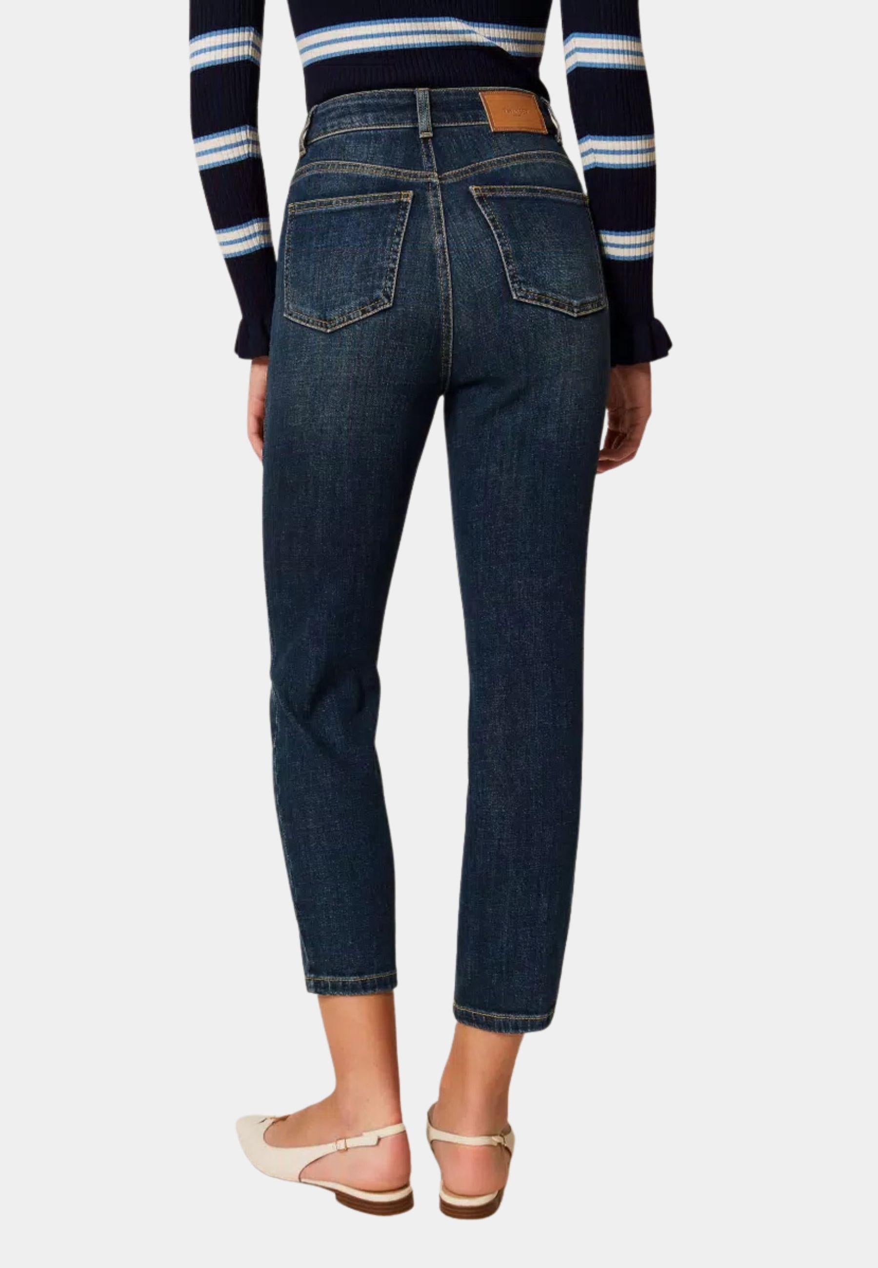 Jeans cropped cinque tasche 