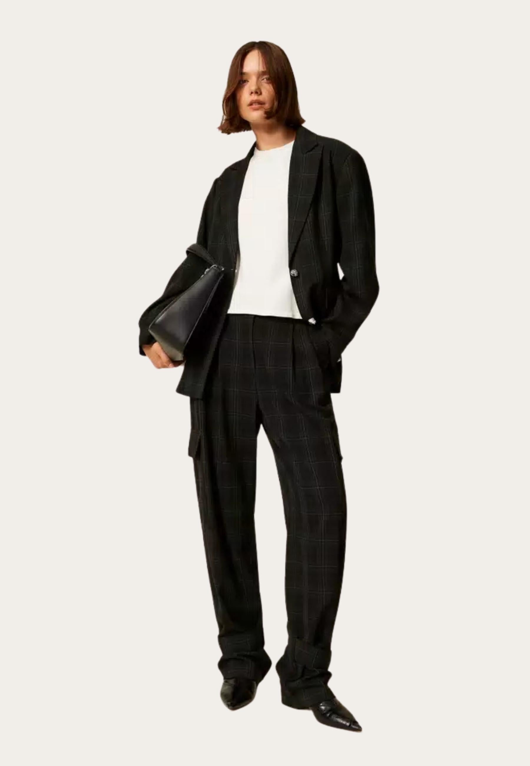 Pantaloni Cargo Actitude by Twinset in Tartan Verde 