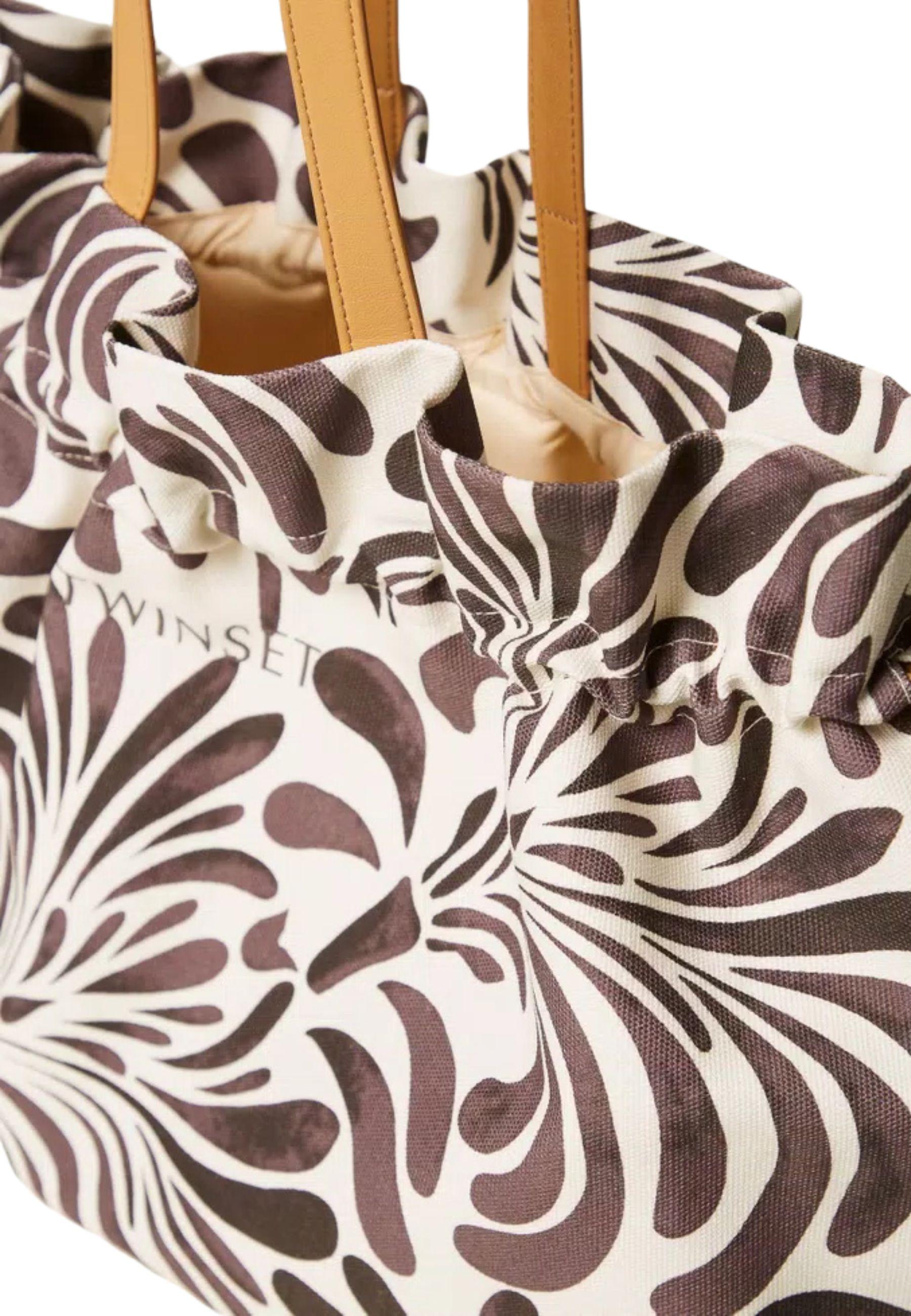 Borsa shopper in canvas stampa Botanical 