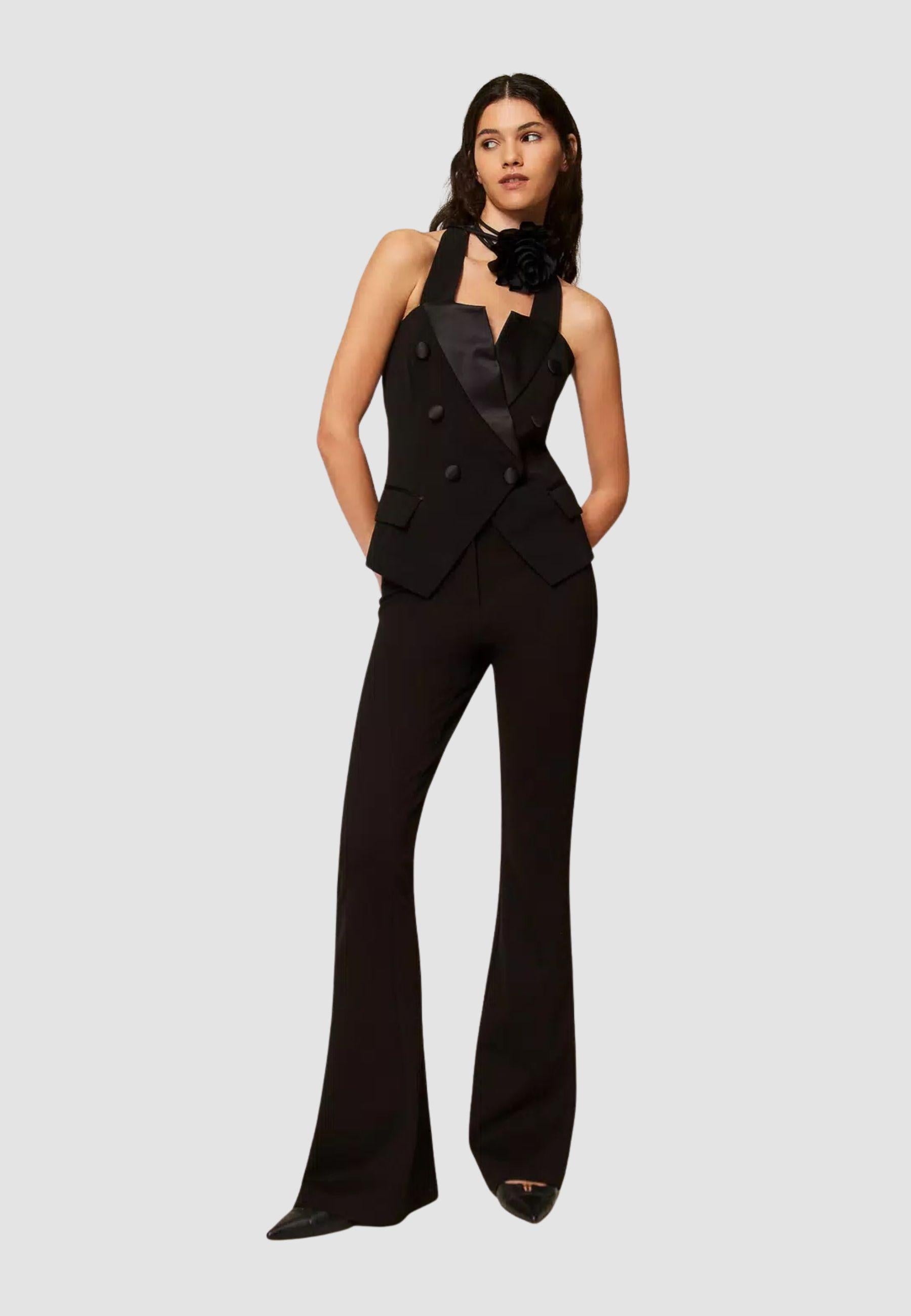 Gilet in cady con bottoni logati - Actitude 