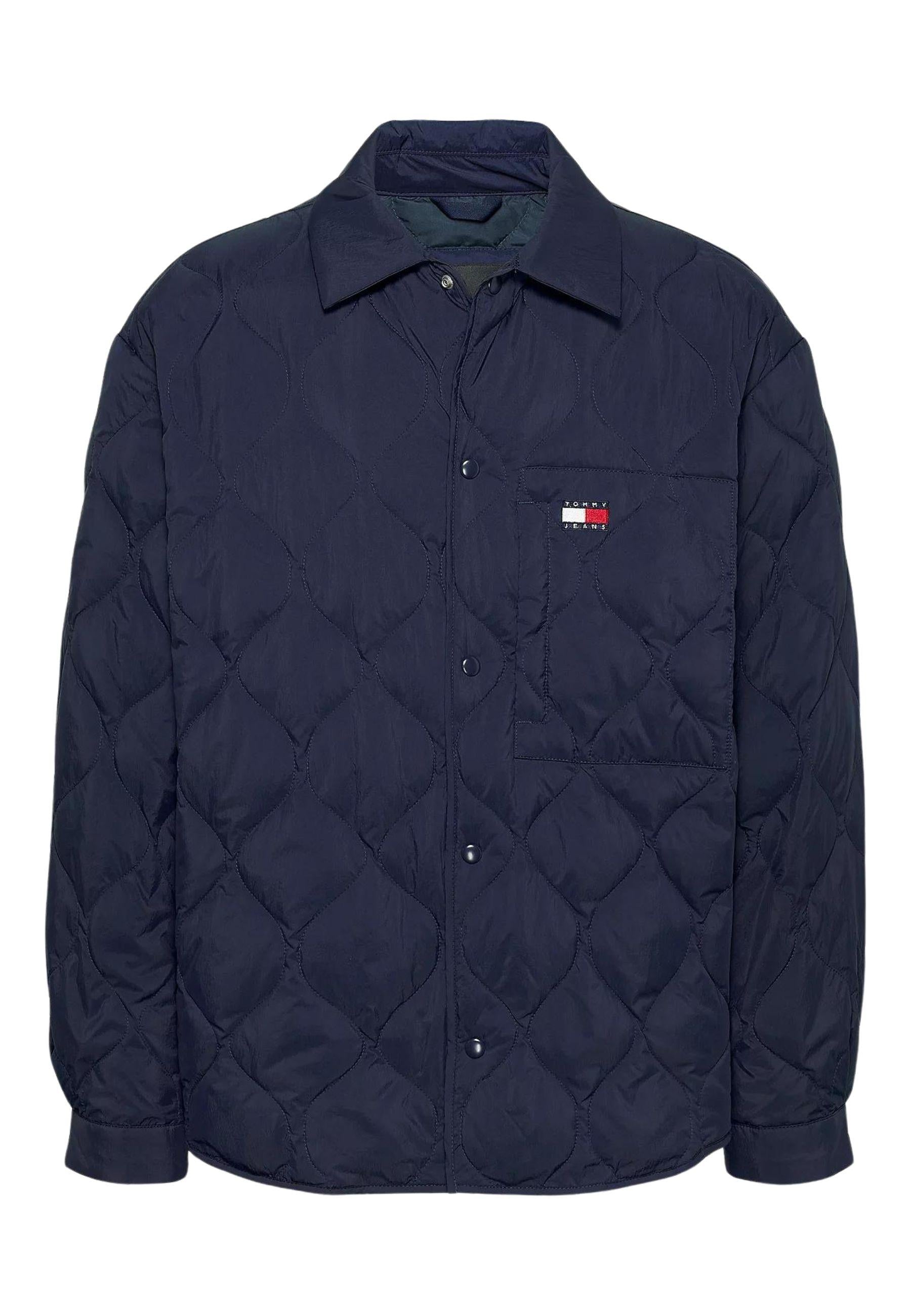 Giacca camicia casual fit imbottita in piuma 