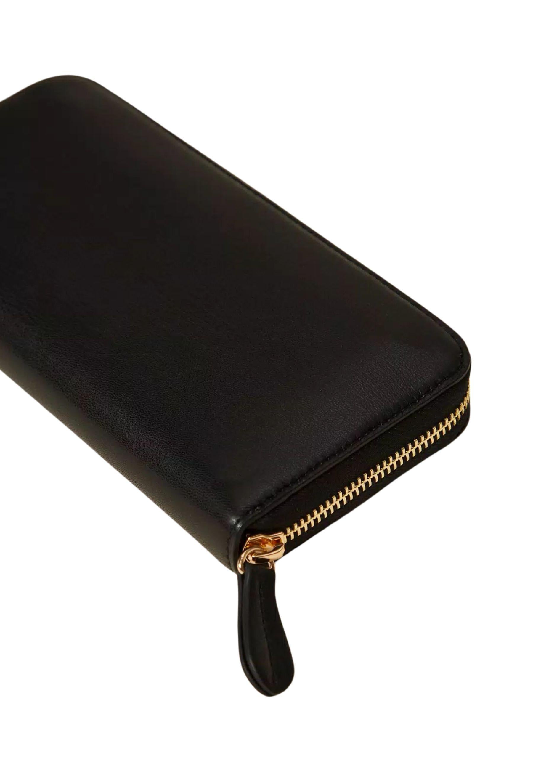 Portafoglio Zip Around con Borchie Oro 