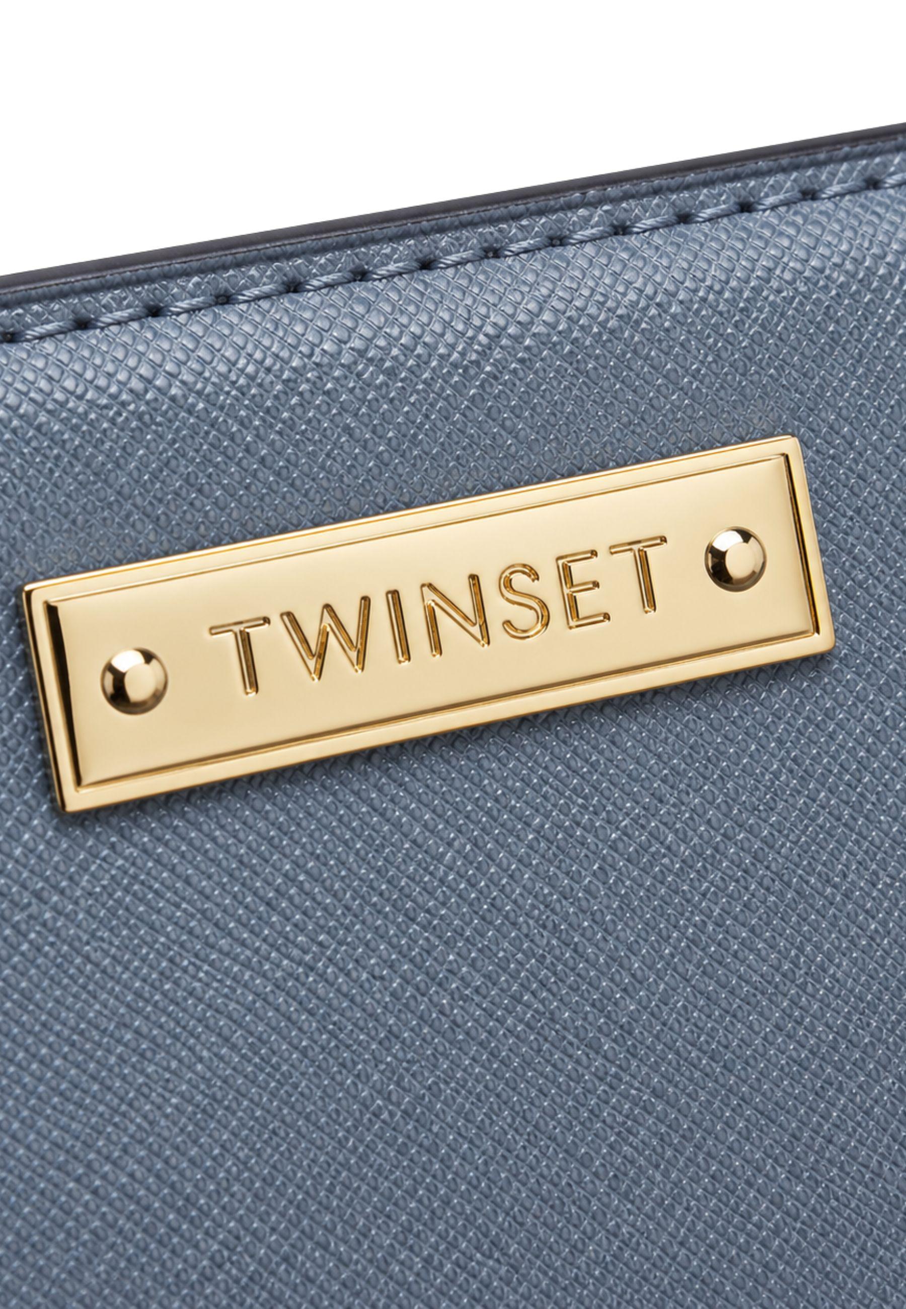 Borsa shopping con logo inciso 
