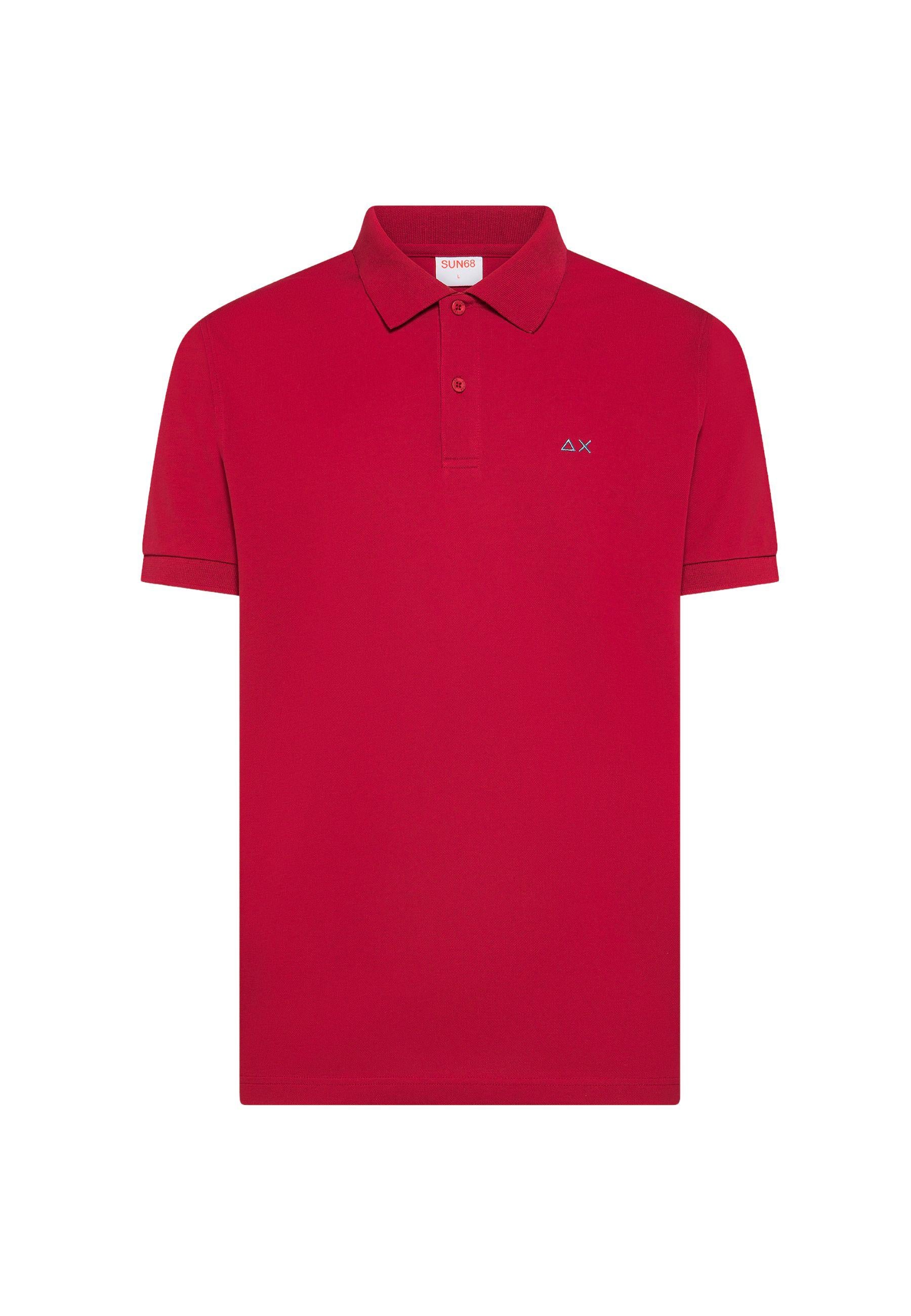 Polo con stampa paisley in cotone rosso 