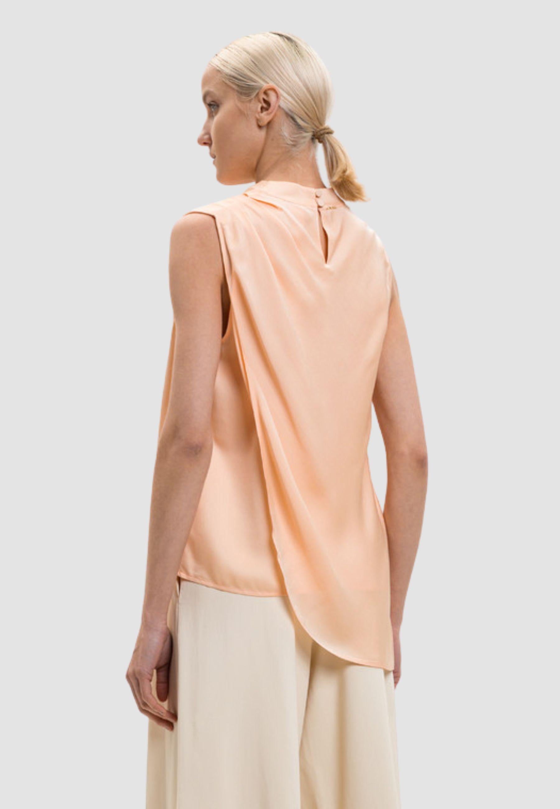 Top drappeggiato in viscosa<BR/> 