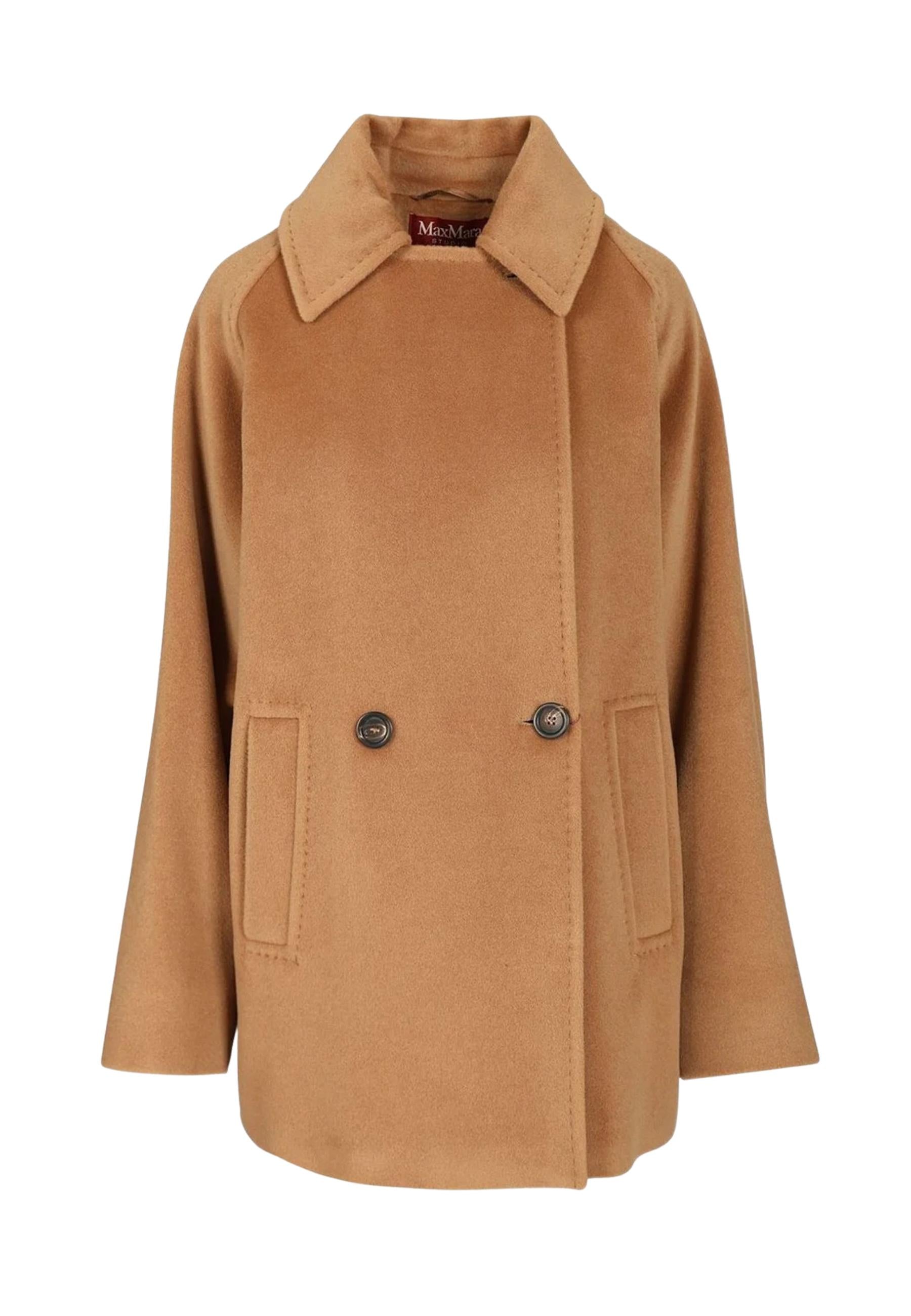 Max Mara Studio Ariano Caban Doppiopetto Donna in Pura Lana Vergine 