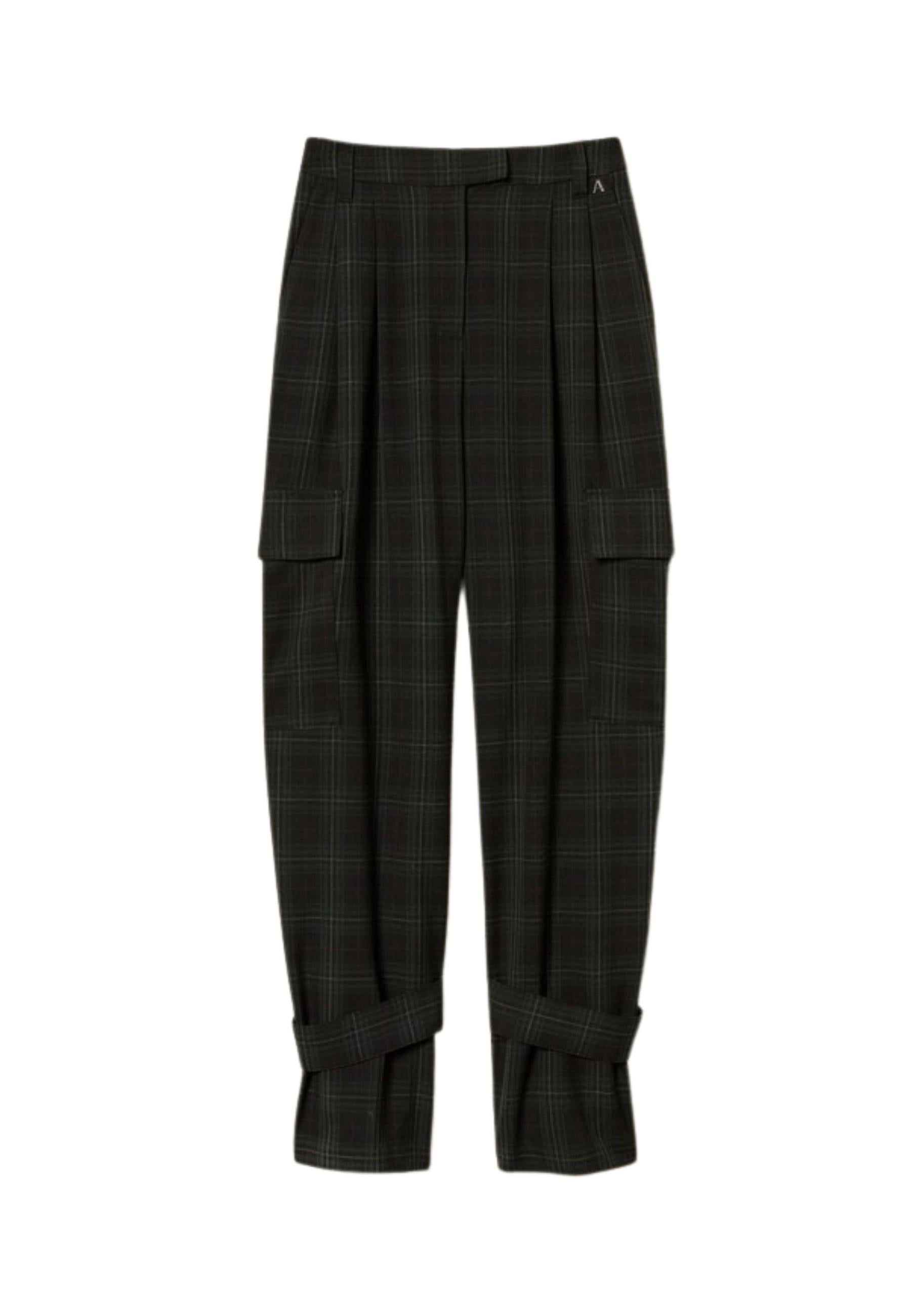Pantaloni Cargo Actitude by Twinset in Tartan Verde 