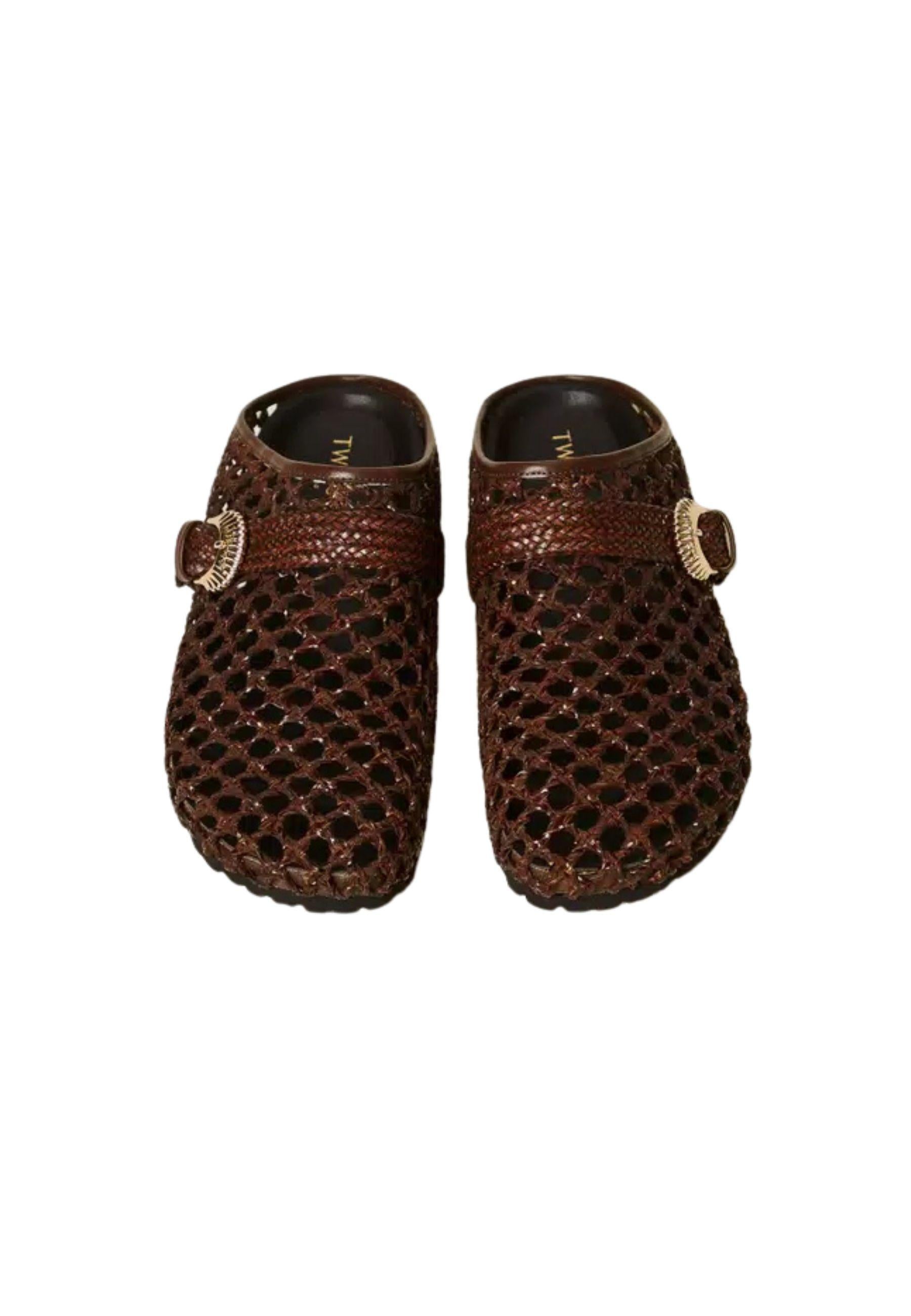 Sandali slide con intrecci 