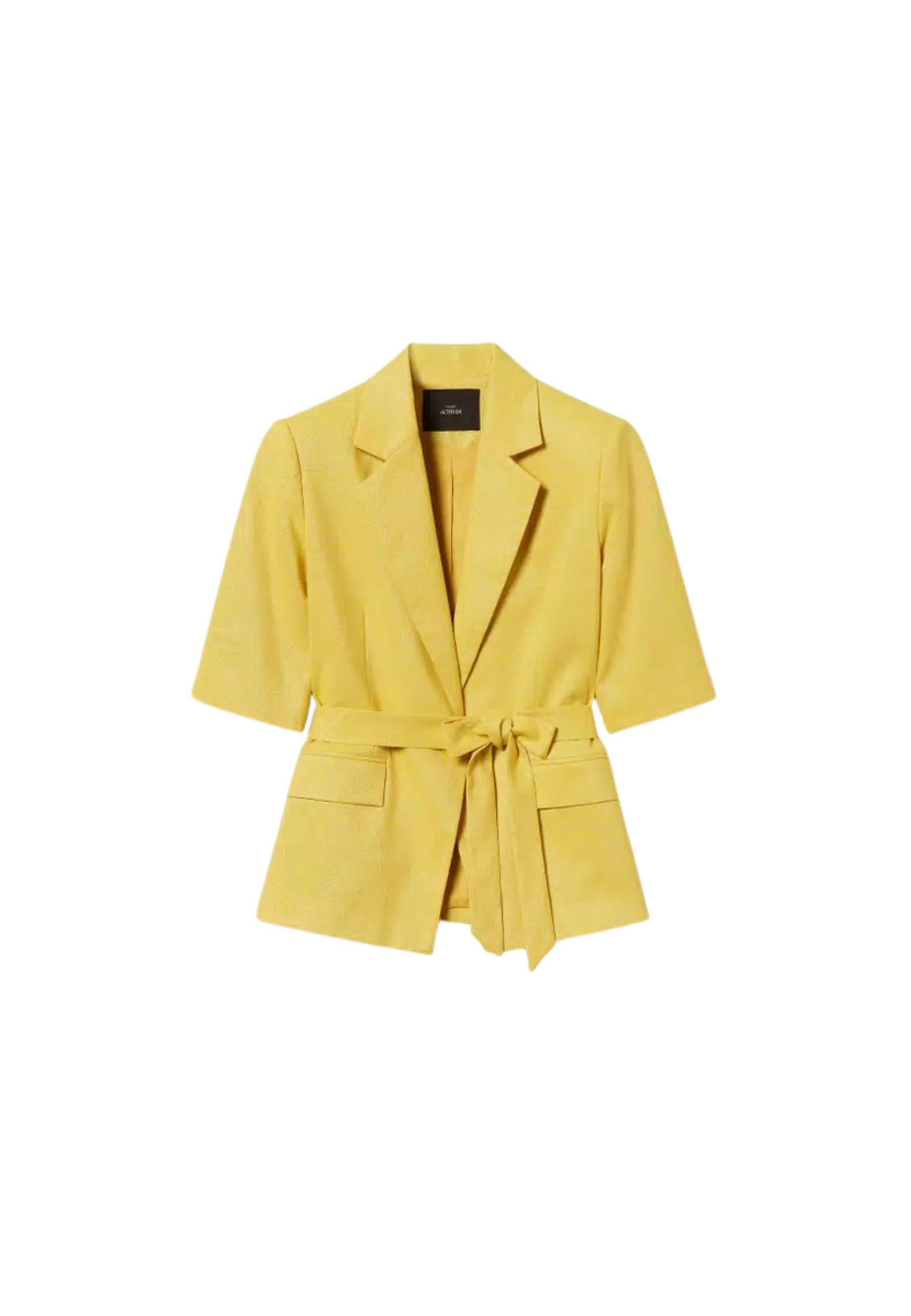 Blazer Actitude in misto cotone e lino lurex 