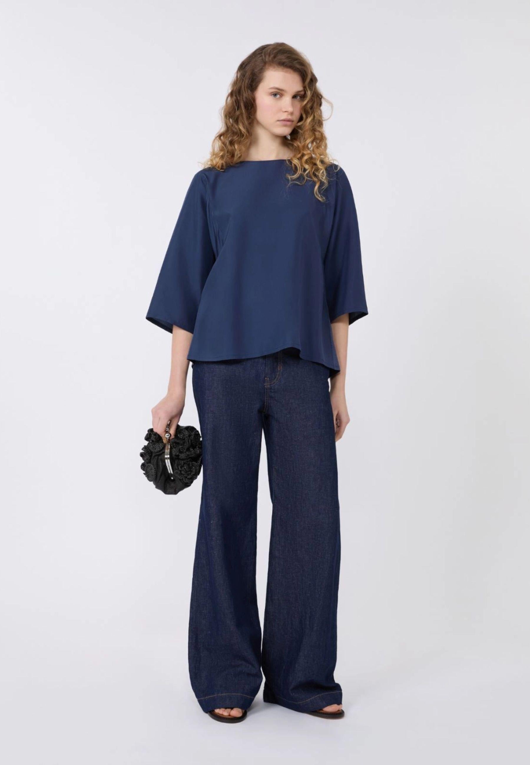 Weekend Max Mara - Blusa in habotai di seta e jersey 